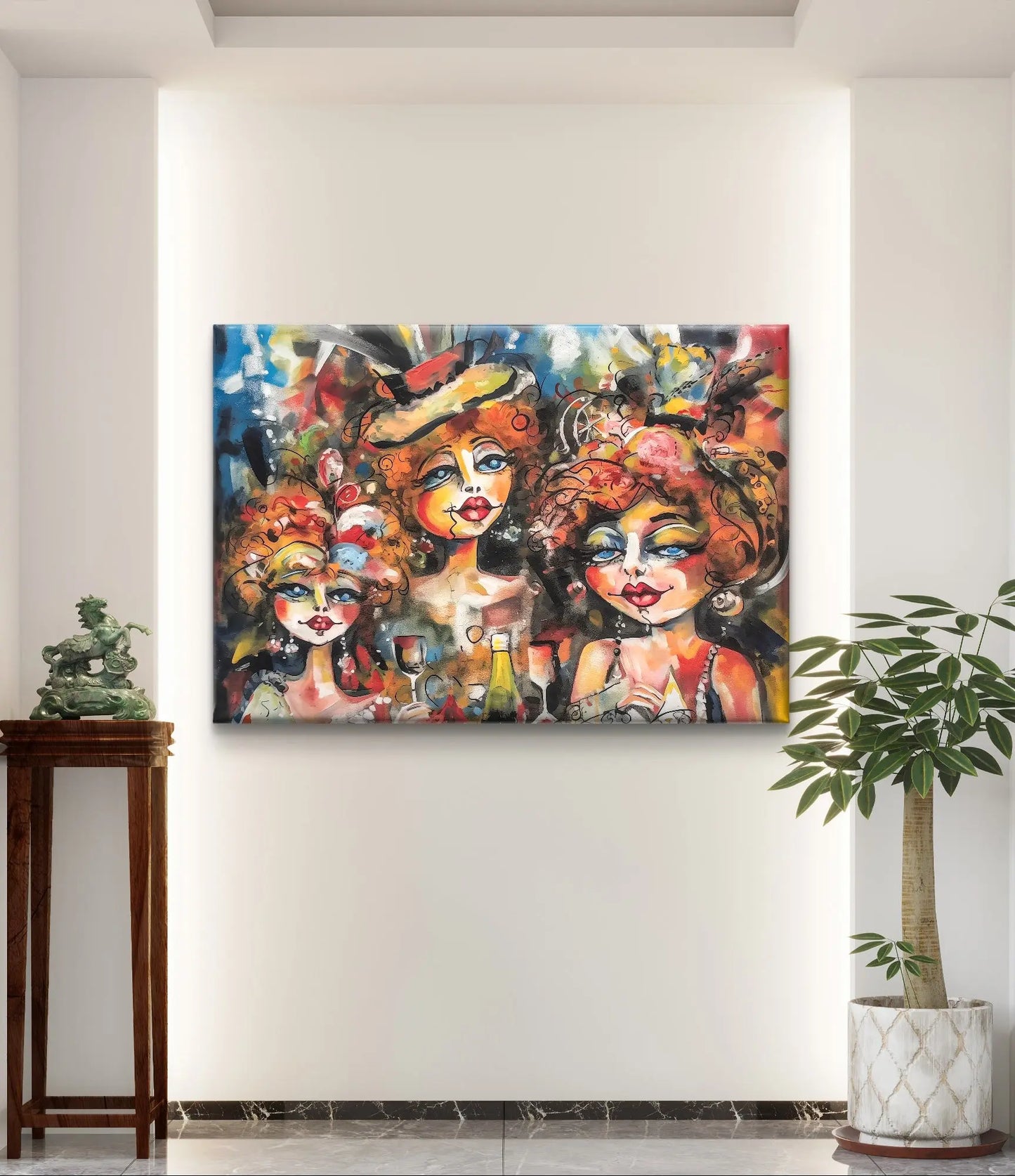 Dames van het Carnaval - Canvas in diverse afmetingen verkrijgbaar ! - Pixure Art