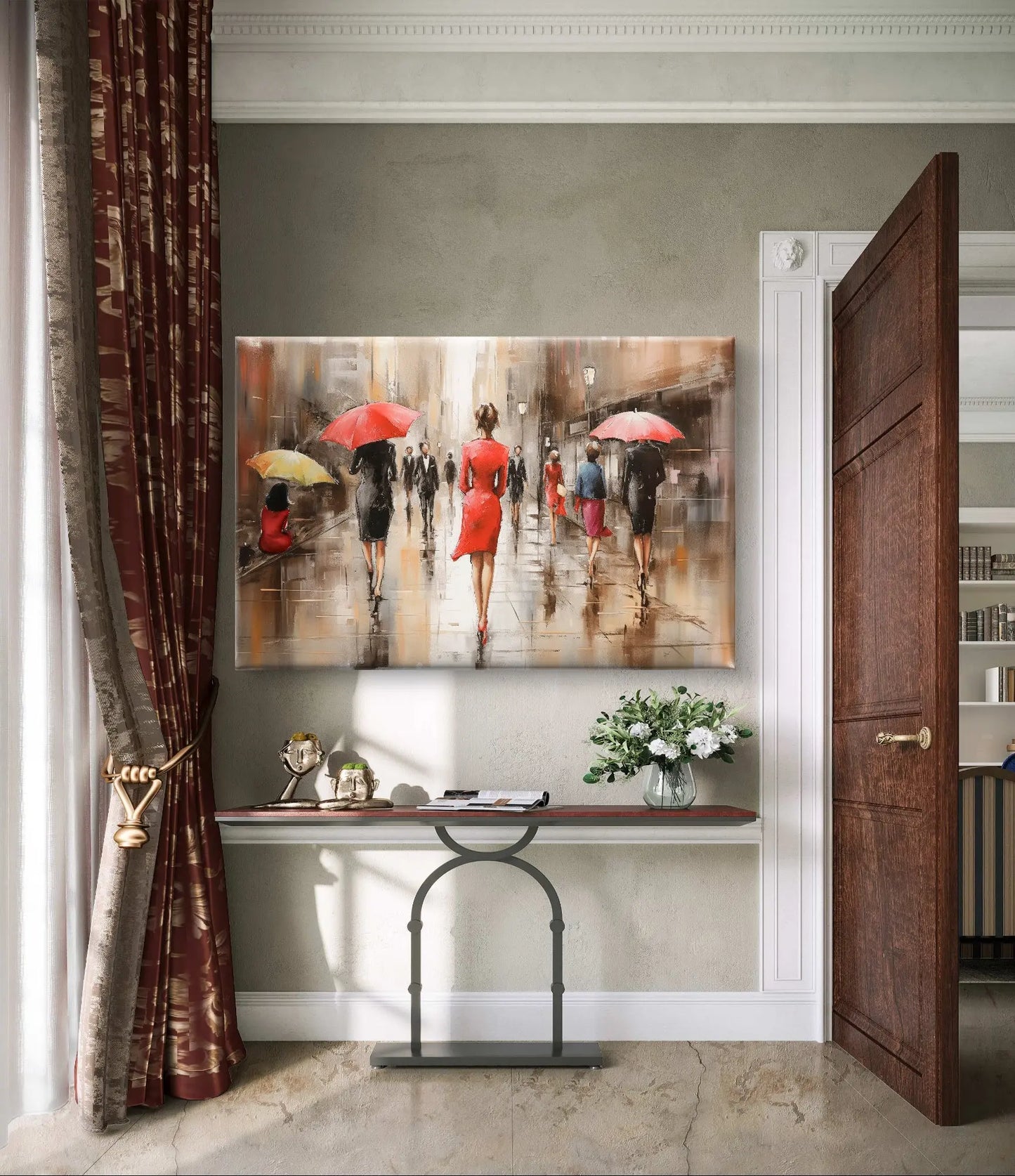 Elegance in the Rain - Exclusief canvas verkrijgbaar in diverse afmetingen