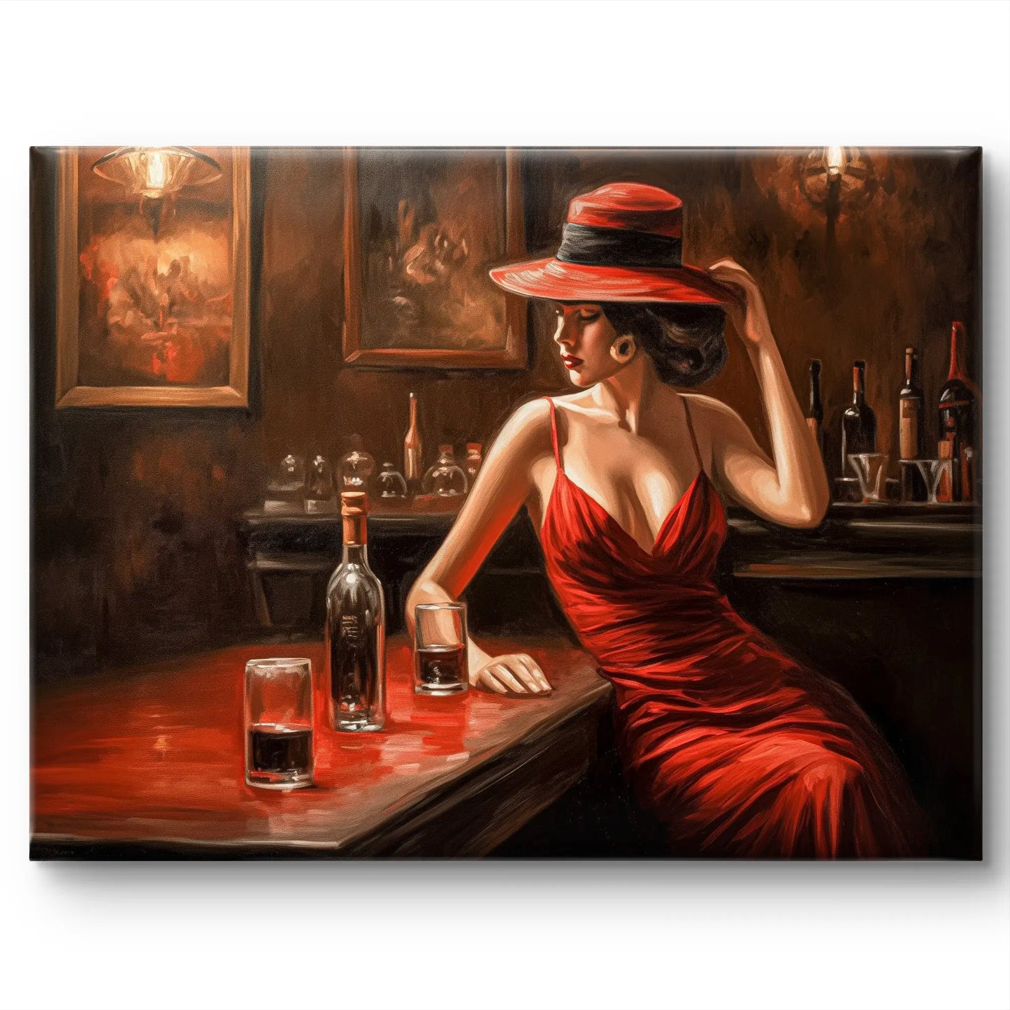 Elegantie aan de Bar - Canvas verkijgbaar in diverse afmetingen