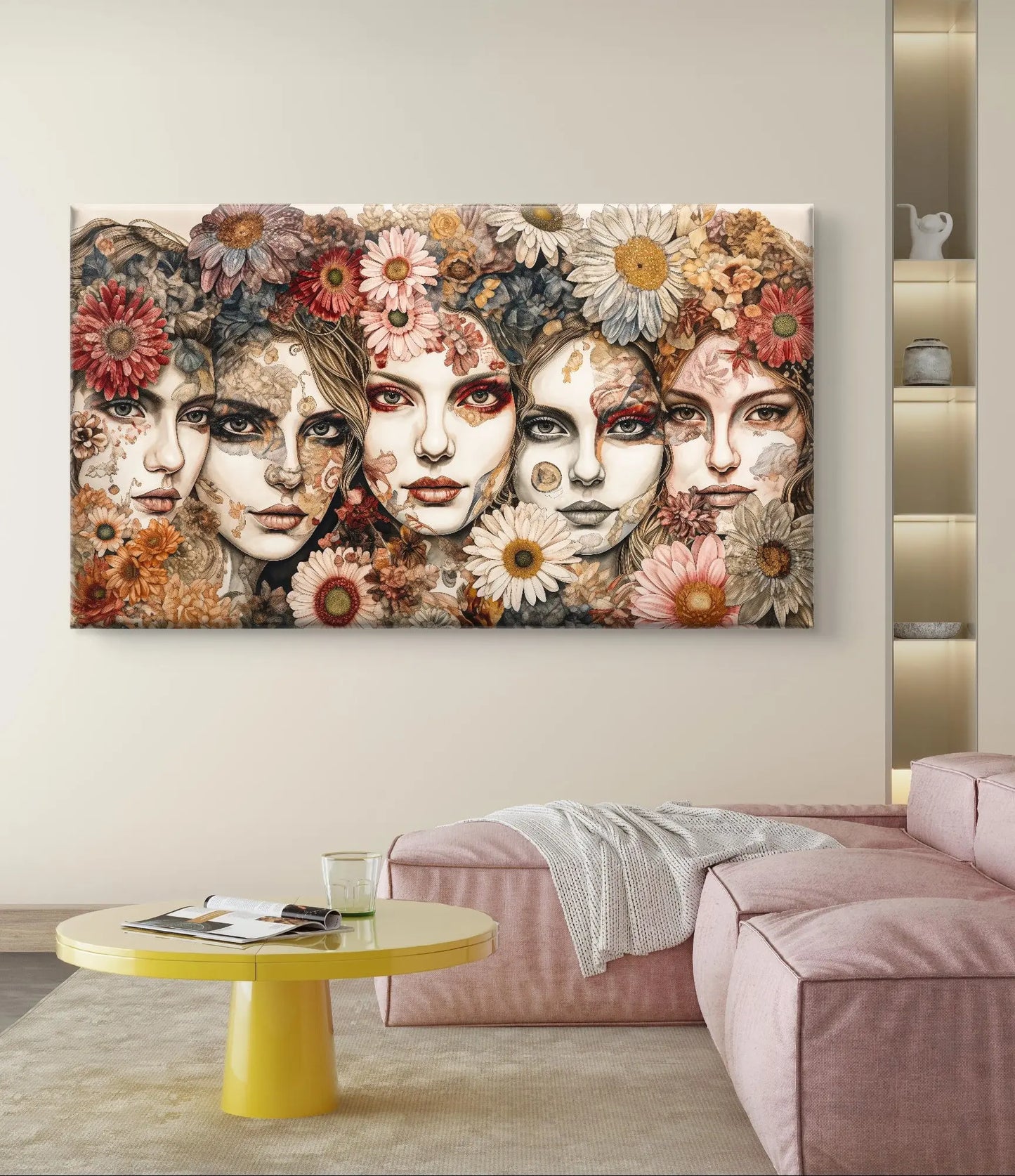 Bloemenmozaïek der Dromen - Exclusieve kunst op Canvas in diverse afmetingen - Pixure Art