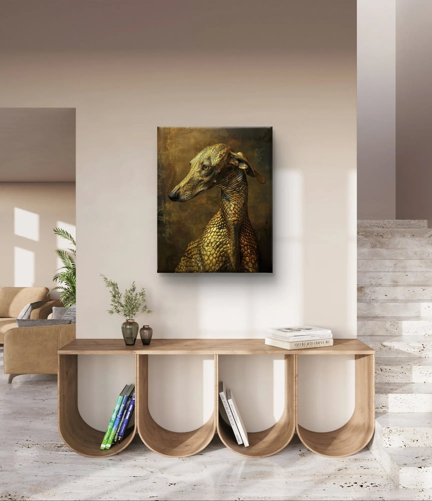 Exklusive Kunst auf Leinwand: „Golden Guard“ Verschiedene Größen möglich!