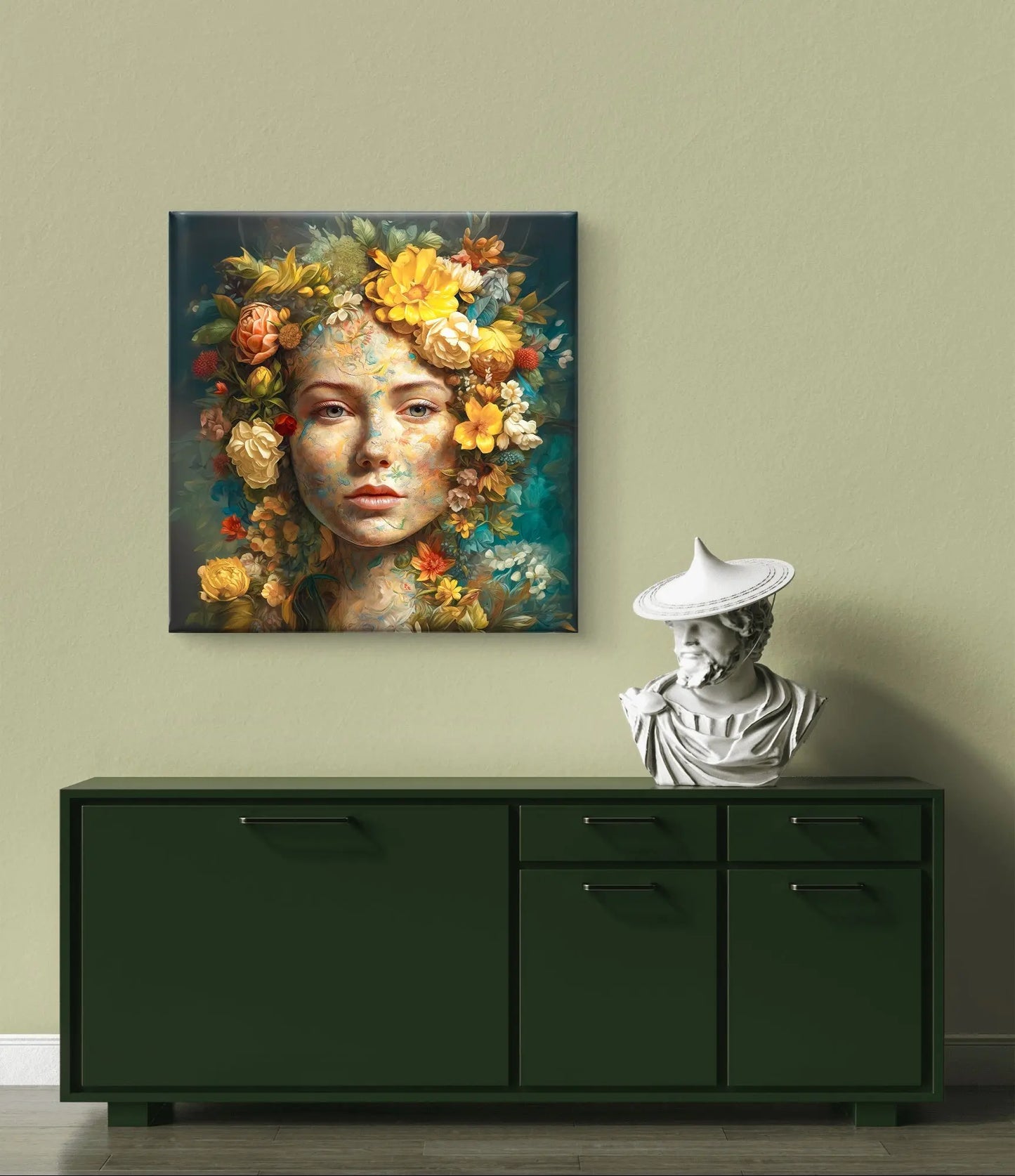 Essence Florale - Toile aux dimensions : 80cm x 80cm