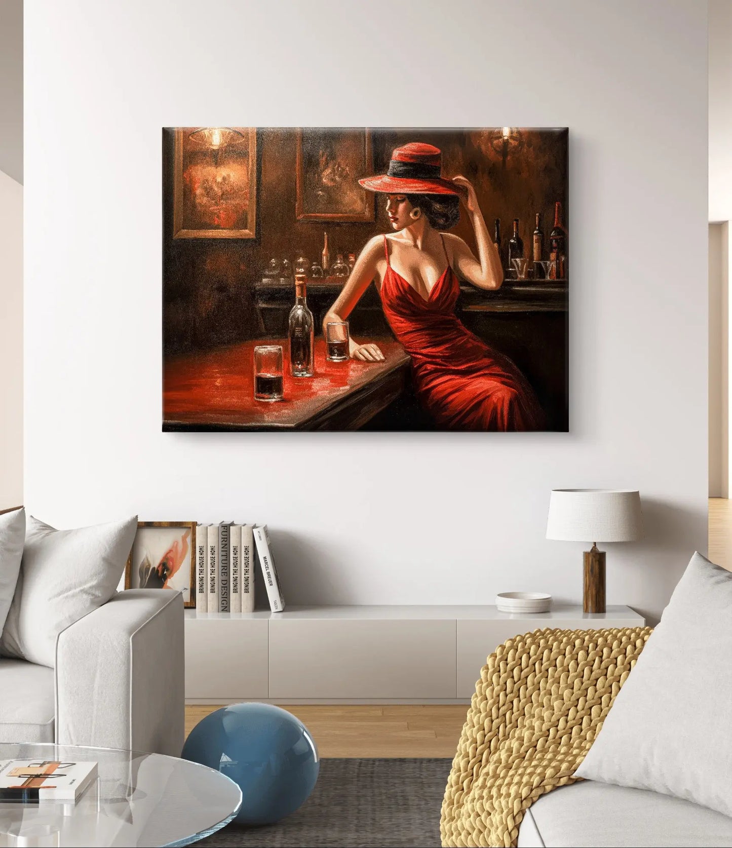 Elegantie aan de Bar - Canvas verkijgbaar in diverse afmetingen
