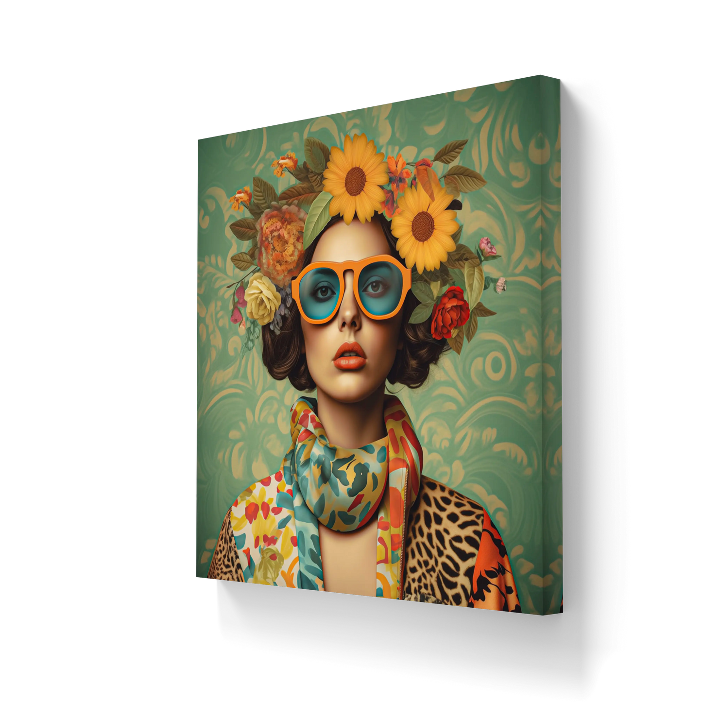 Bloemenkoningin van Stijl op canvas - afmetingen : 80cm x80cm