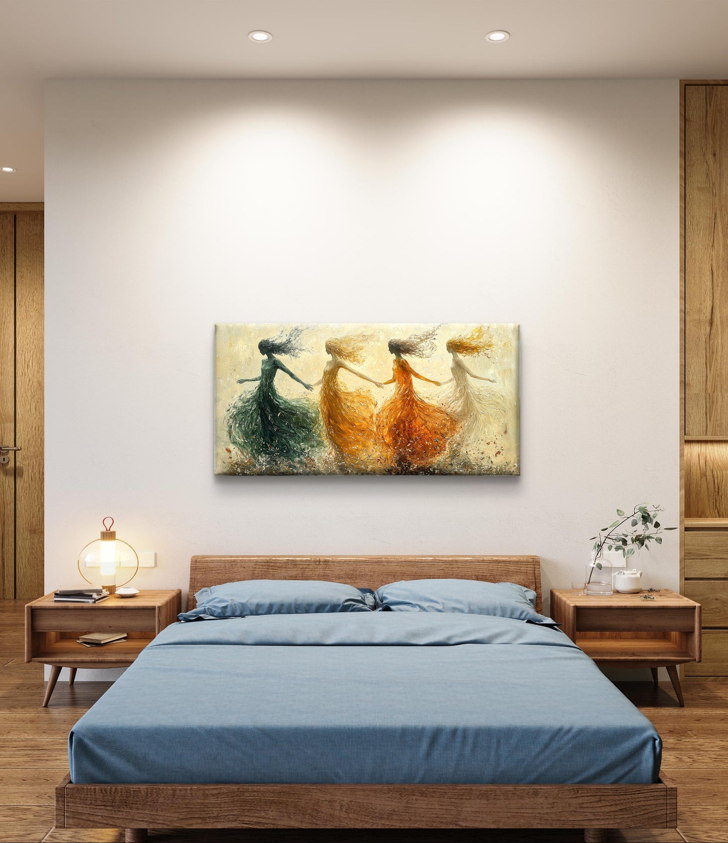 De Dans van de Vier Seizoenen – Exclusieve wanddecoratie op canvas