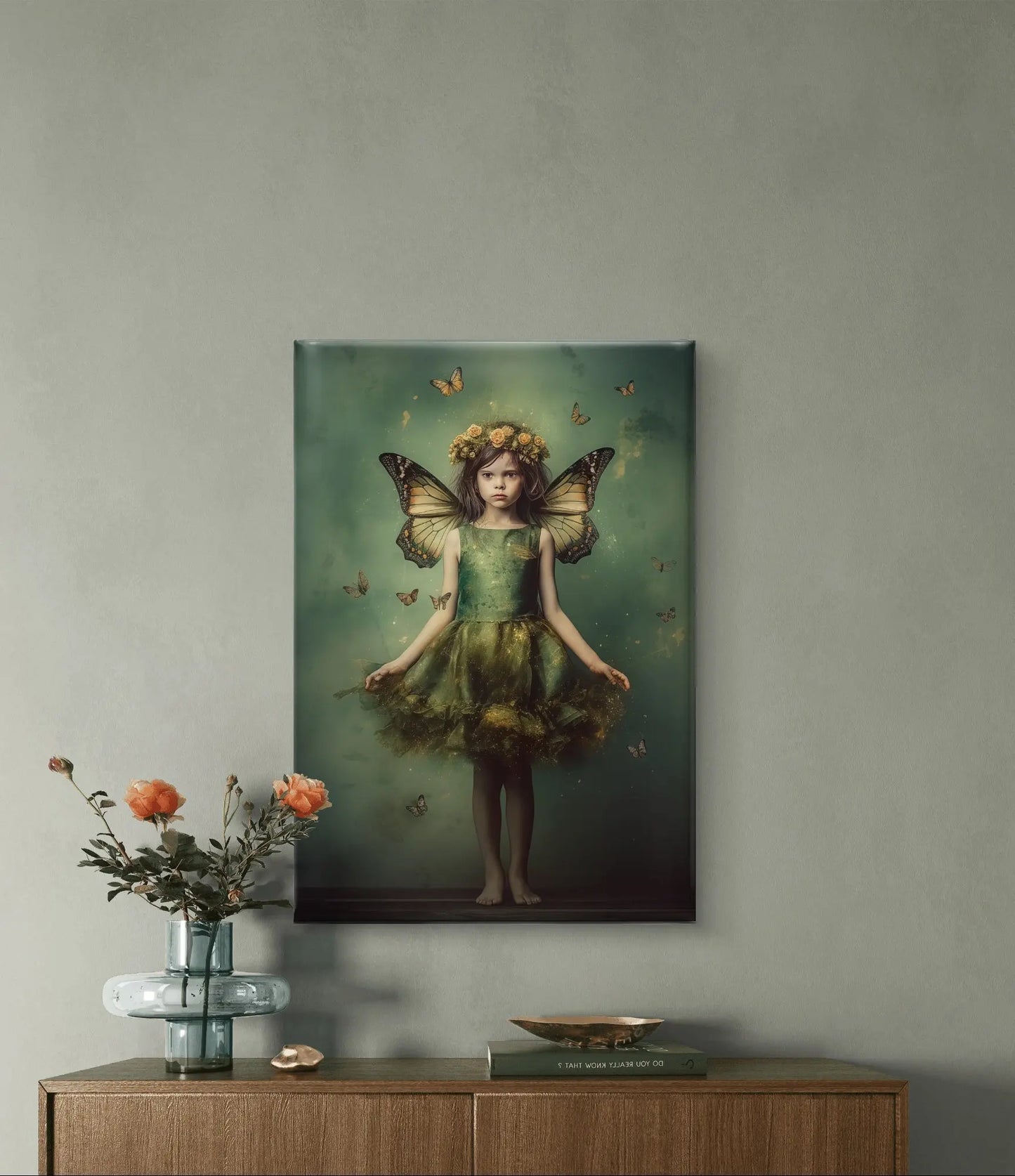 „Schmetterlingsmädchen“ auf Leinwand, Maße 100cm x 75 cm