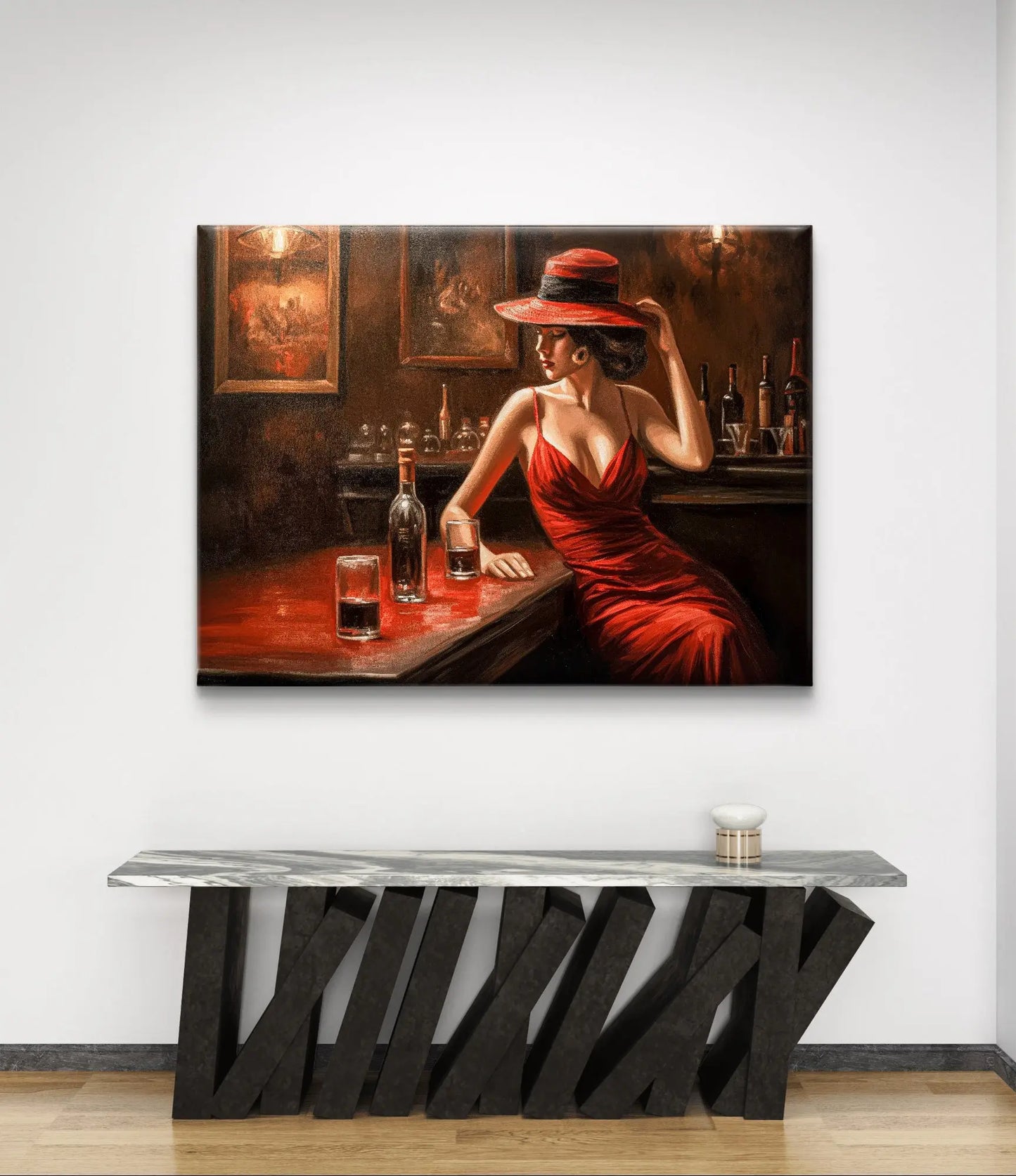 Elegantie aan de Bar - Canvas verkijgbaar in diverse afmetingen