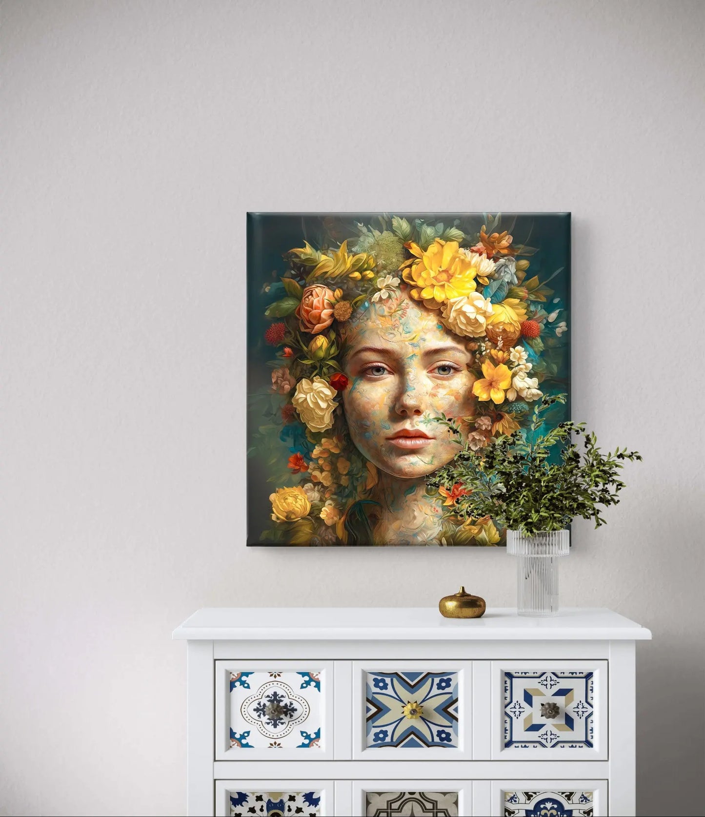 Essence Florale - Toile aux dimensions : 80cm x 80cm