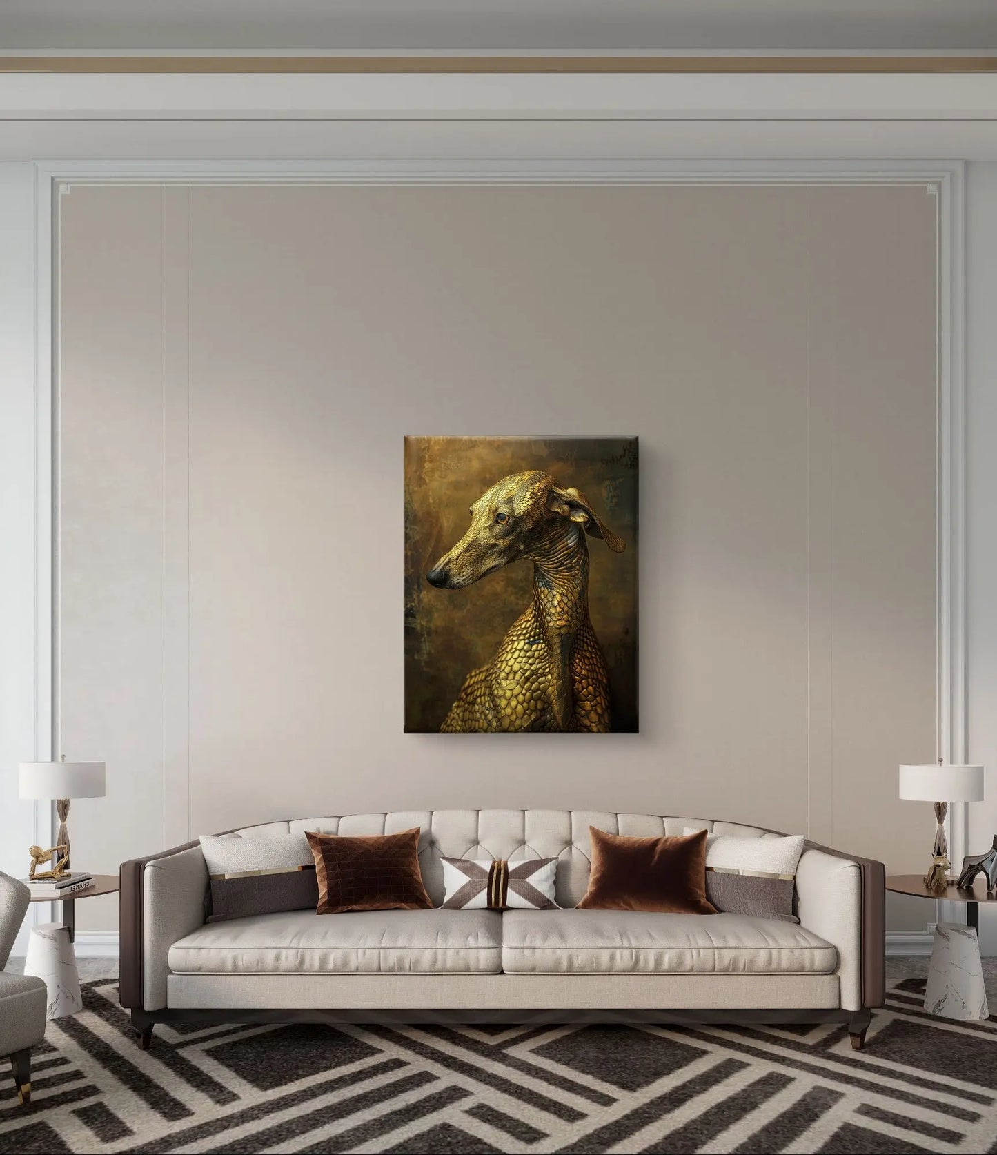 Exklusive Kunst auf Leinwand: „Golden Guard“ Verschiedene Größen möglich!