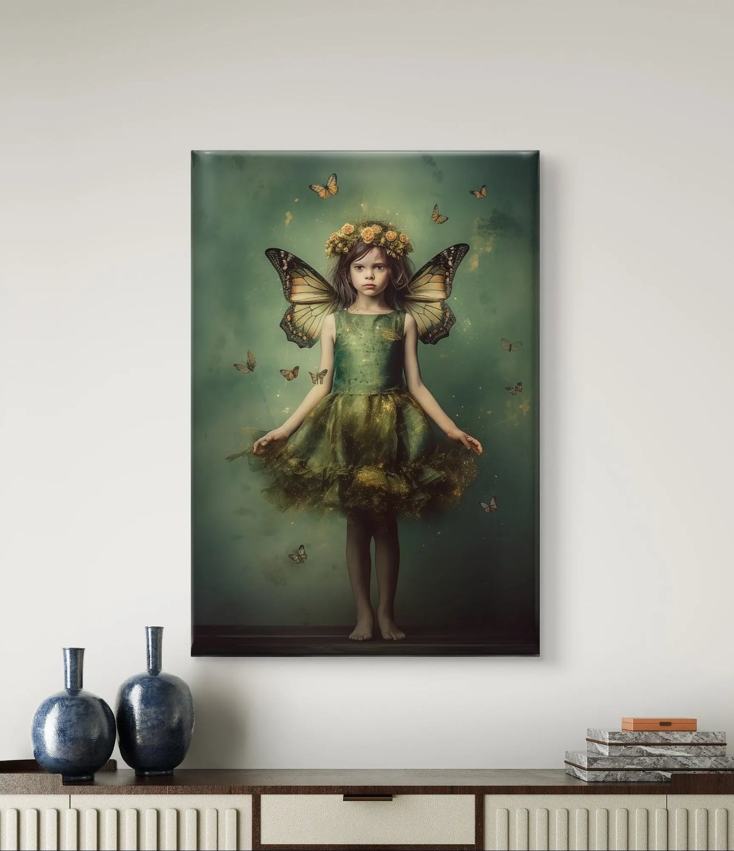 „Schmetterlingsmädchen“ auf Leinwand, Maße 100cm x 75 cm
