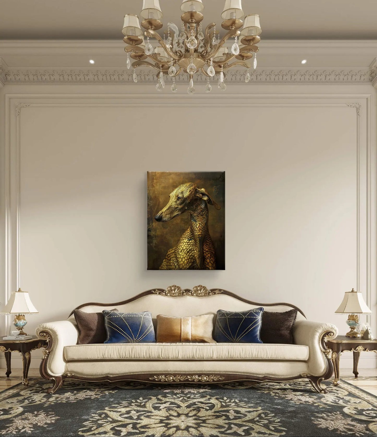Exklusive Kunst auf Leinwand: „Golden Guard“ Verschiedene Größen möglich!