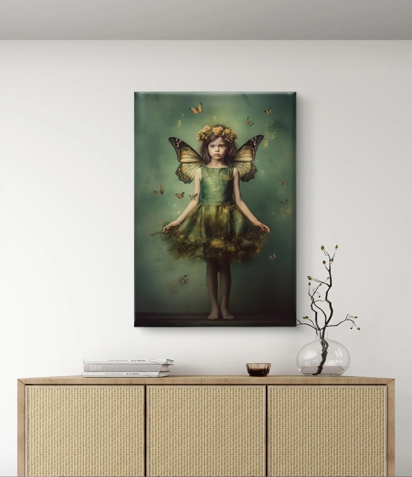 „Schmetterlingsmädchen“ auf Leinwand, Maße 100cm x 75 cm