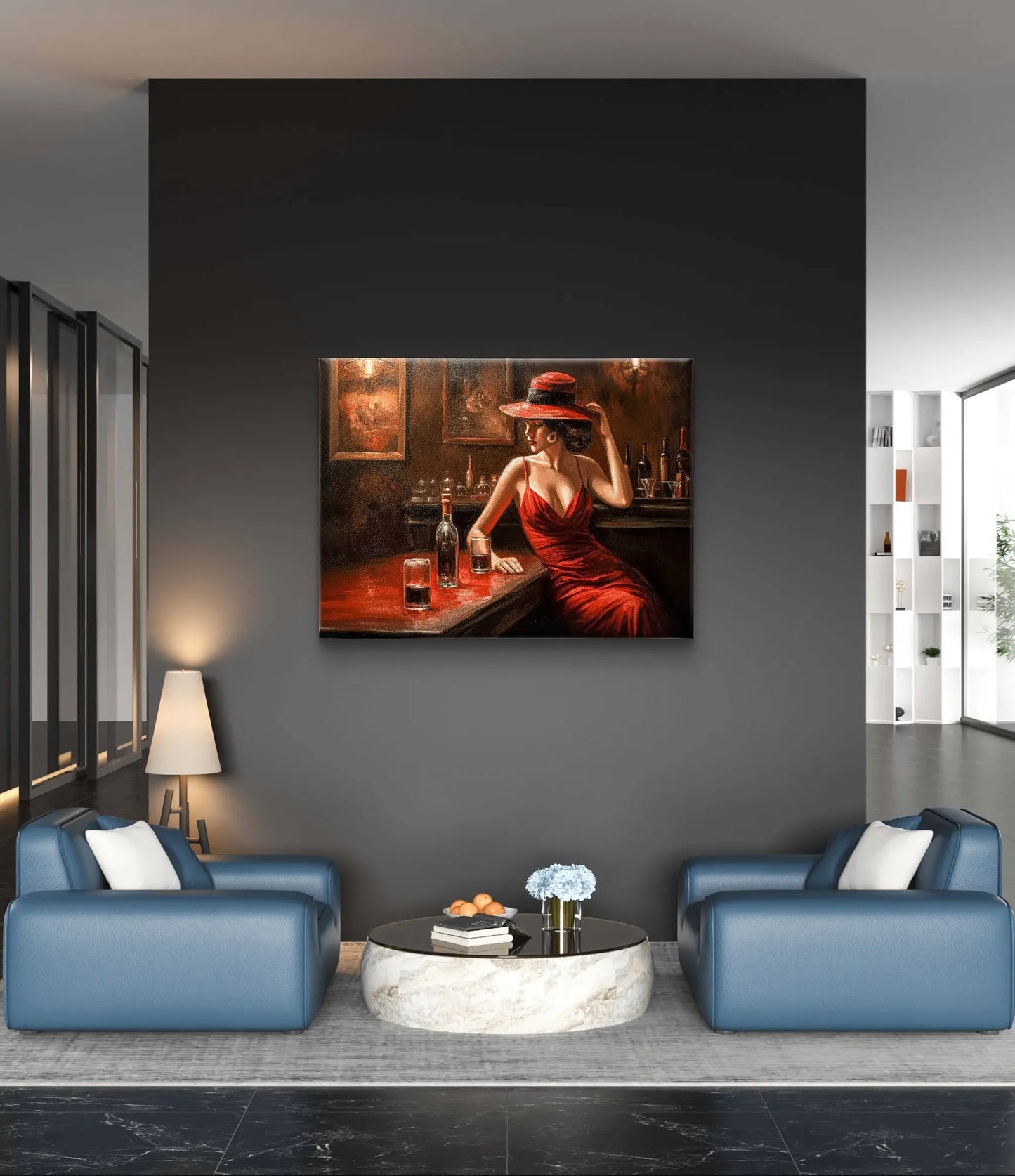 Elegantie aan de Bar - Canvas verkijgbaar in diverse afmetingen