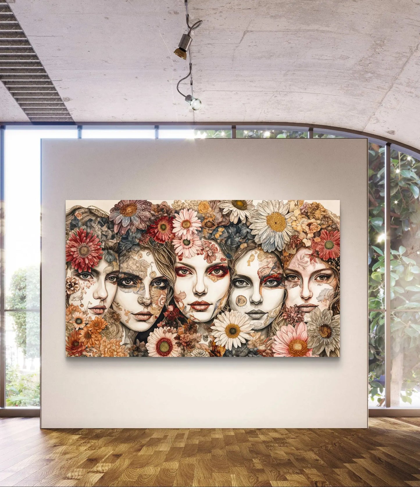 Bloemenmozaïek der Dromen - Exclusieve kunst op Canvas in diverse afmetingen - Pixure Art
