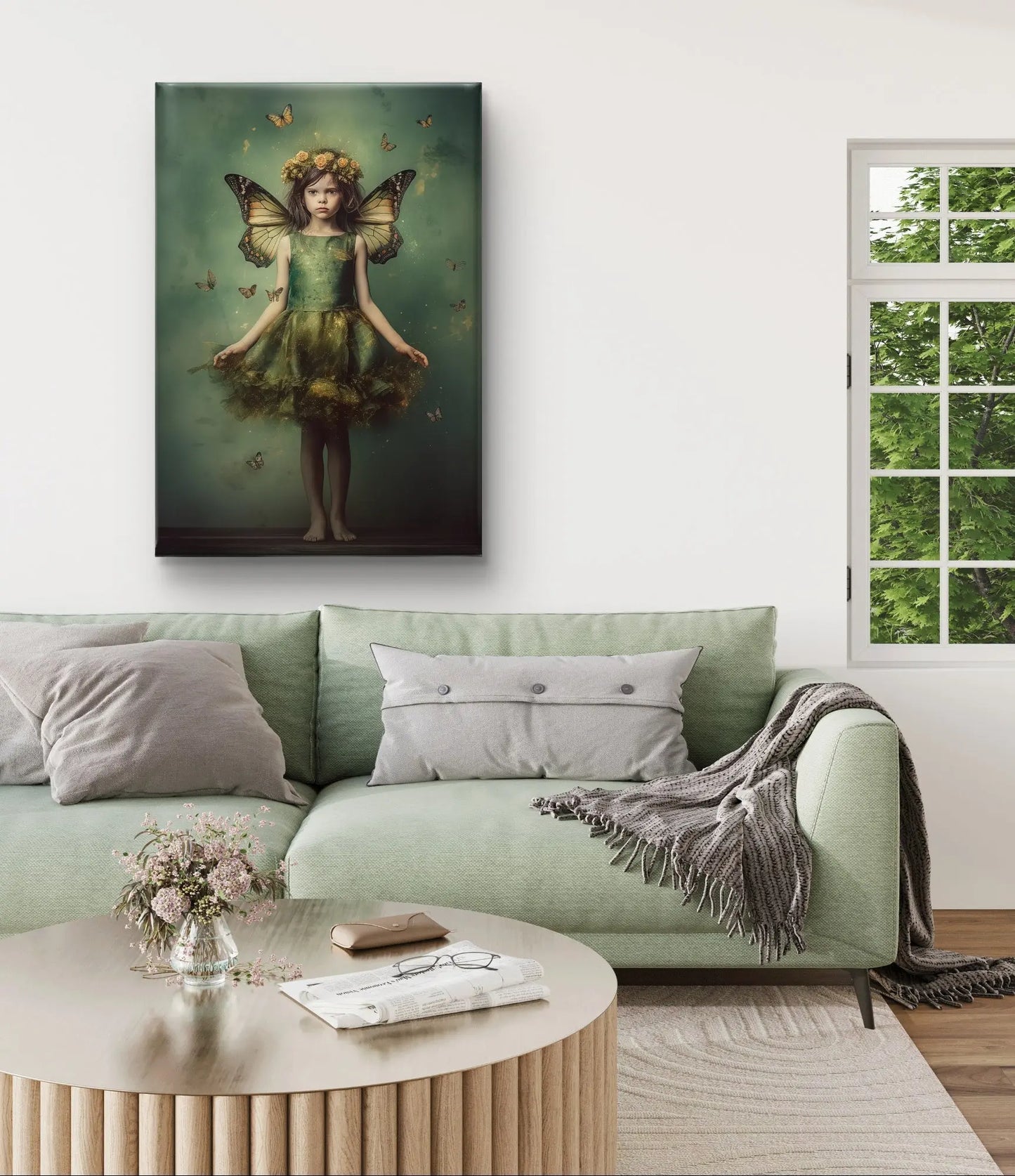 „Schmetterlingsmädchen“ auf Leinwand, Maße 100cm x 75 cm