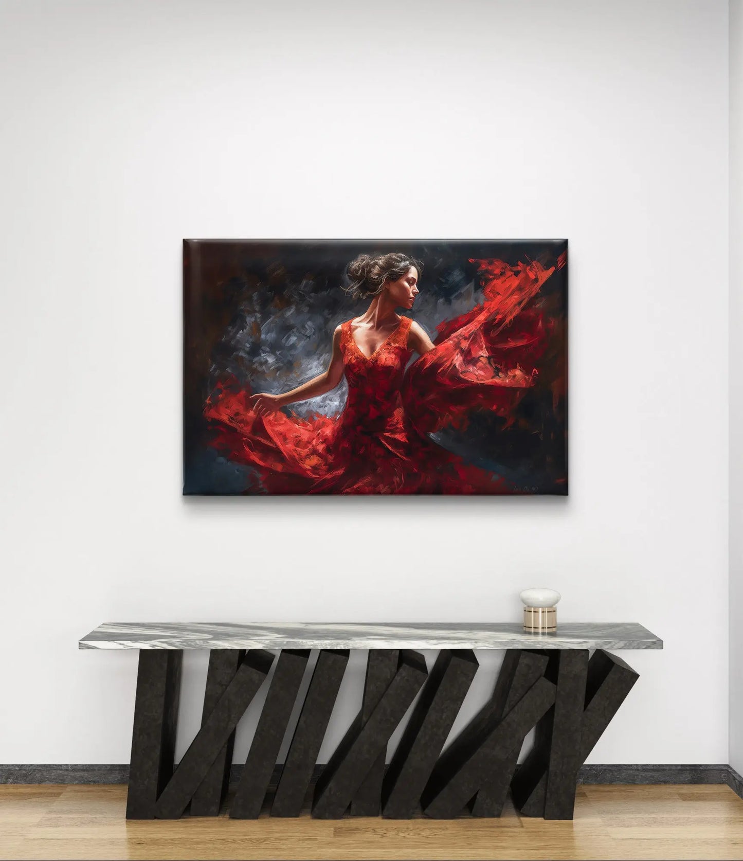 „Echo of Flamenco“ auf Leinwand und in verschiedenen Größen erhältlich