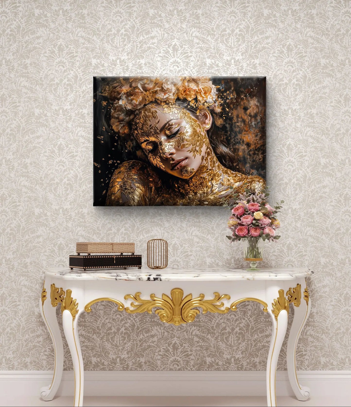 Gilded Beauty - Toile de différentes tailles - Maintenant avec un ensemble de suspension gratuit