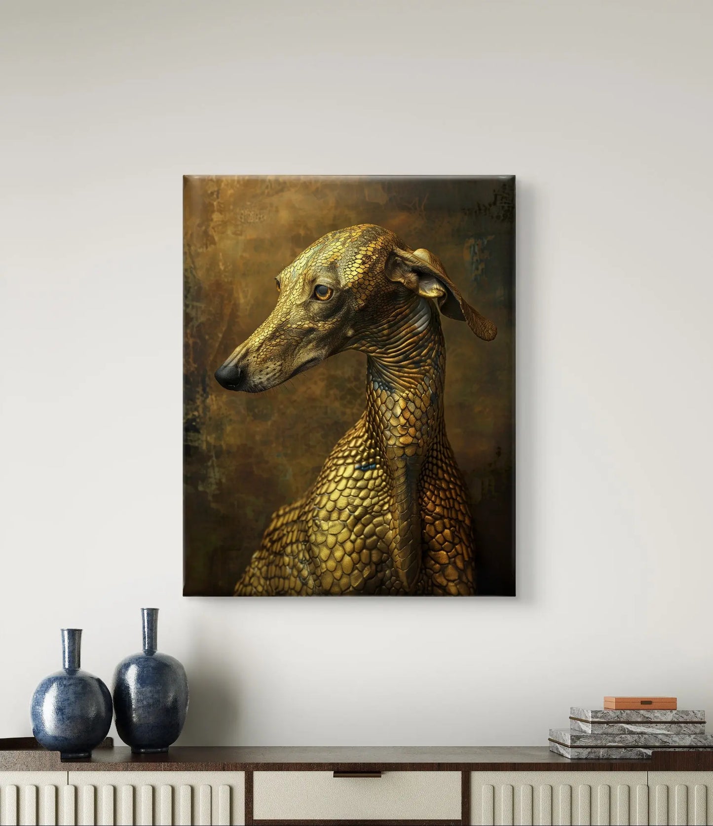 Exklusive Kunst auf Leinwand: „Golden Guard“ Verschiedene Größen möglich!