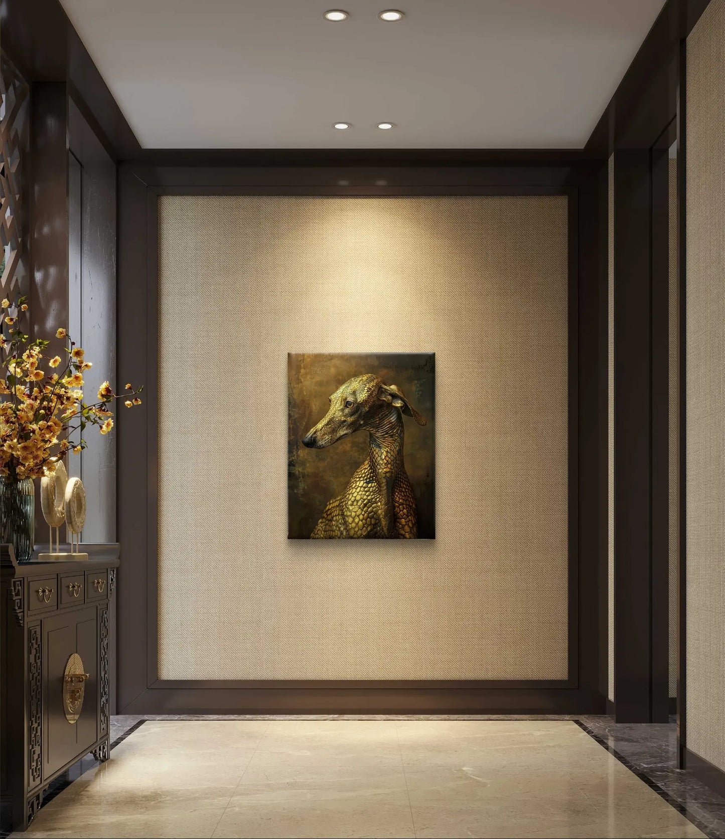 Exklusive Kunst auf Leinwand: „Golden Guard“ Verschiedene Größen möglich!