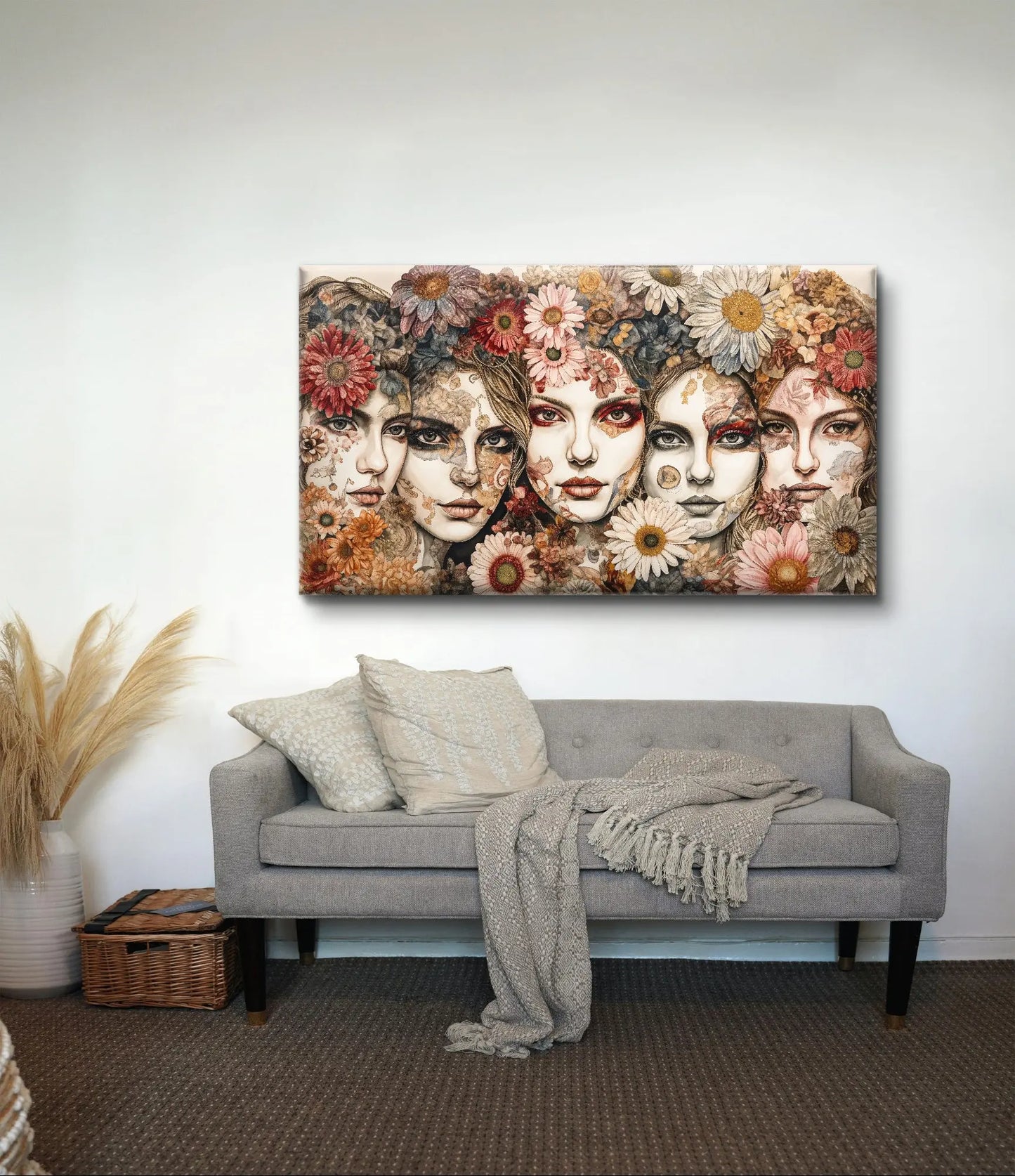 Bloemenmozaïek der Dromen - Exclusieve kunst op Canvas in diverse afmetingen - Pixure Art