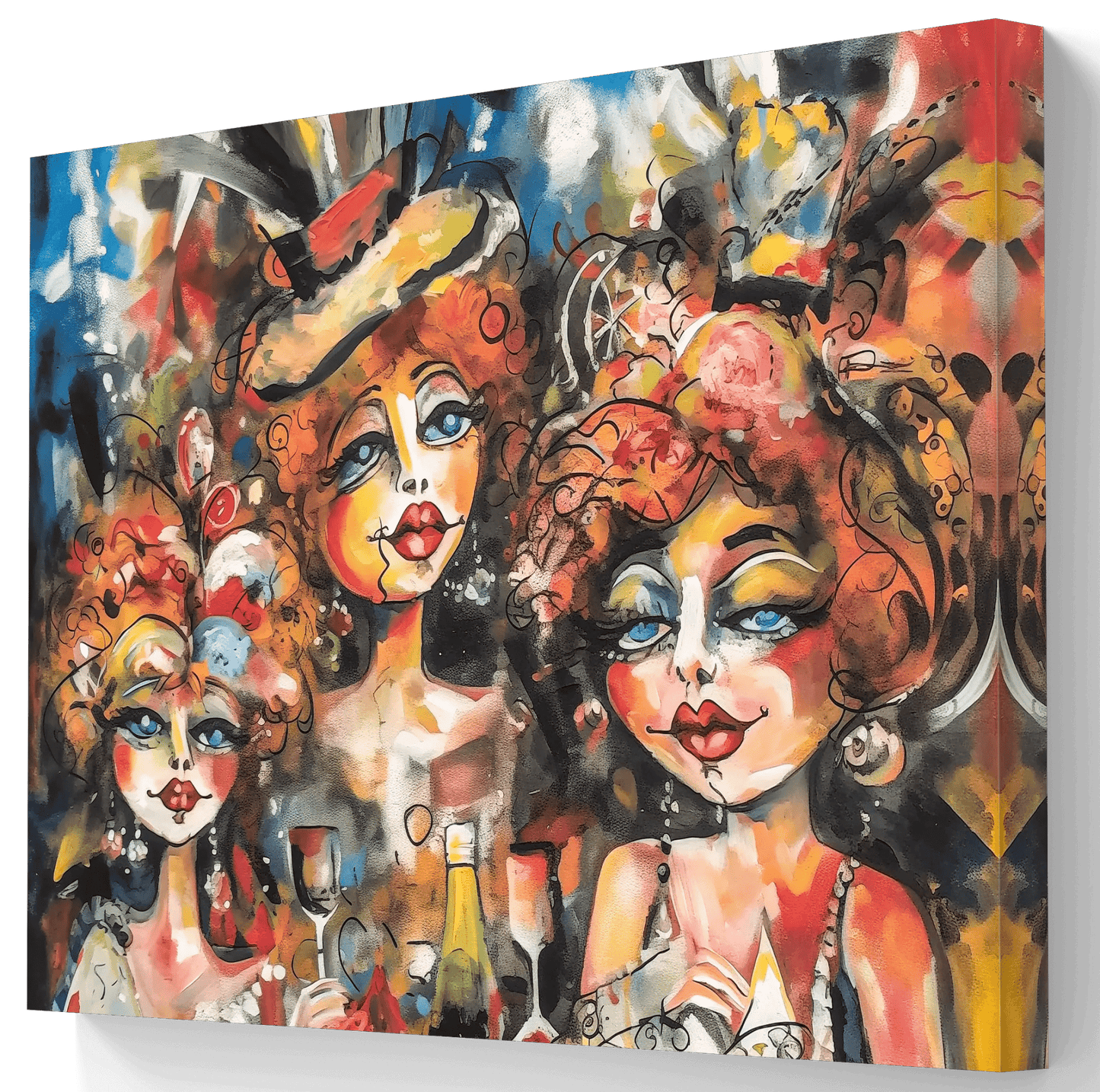 Dames van het Carnaval - Canvas in diverse afmetingen verkrijgbaar ! - Pixure Art