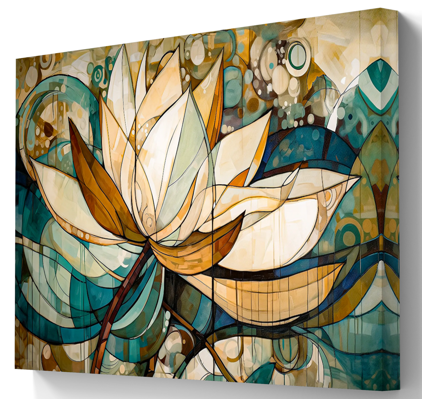 Décoration murale abstraite lotus sur toile - L'élégance dans l'art - Choix de différentes tailles