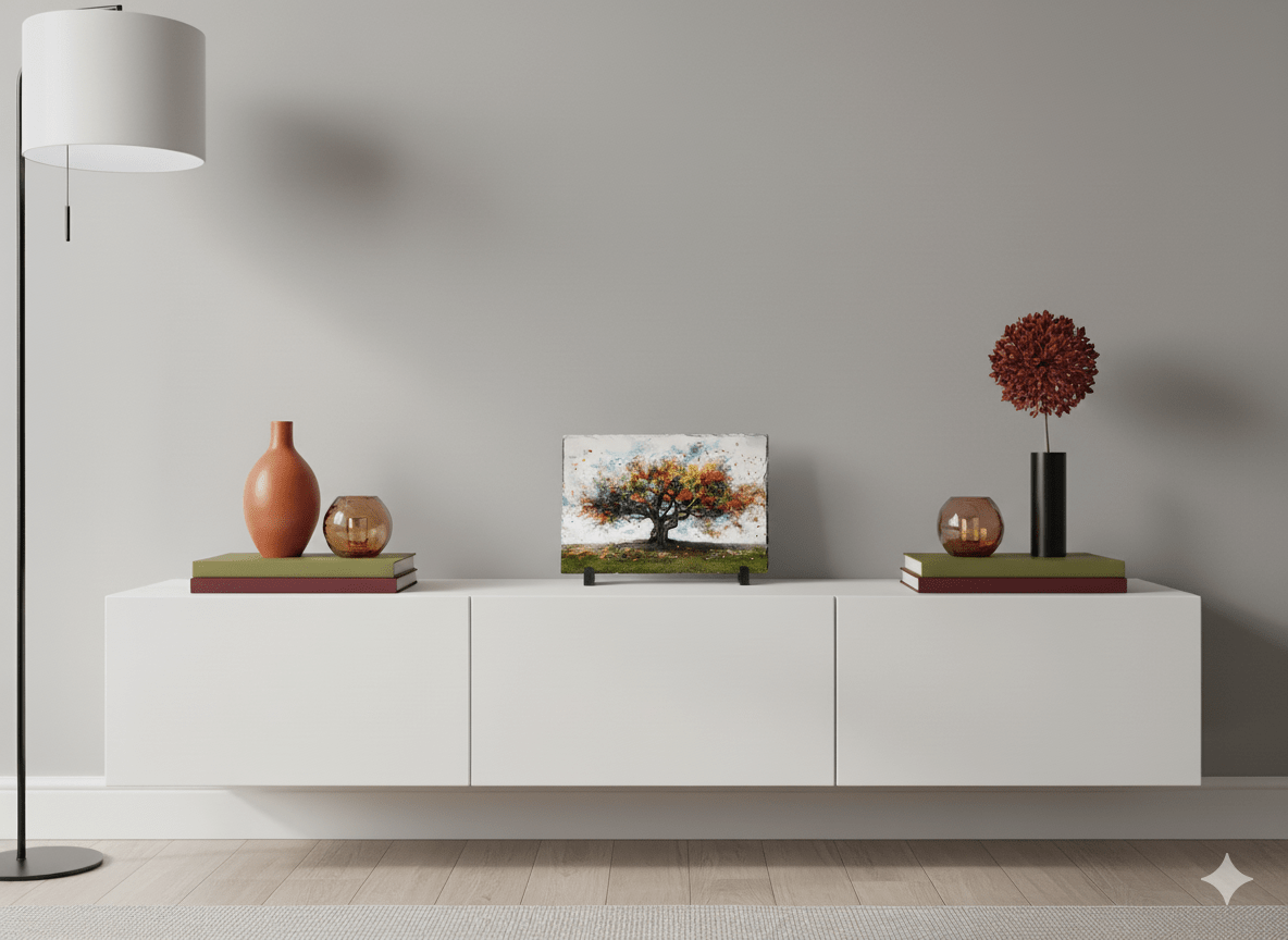 🍂 De Verstrengelde Seizoenen – op Leisteen - Pixure Art