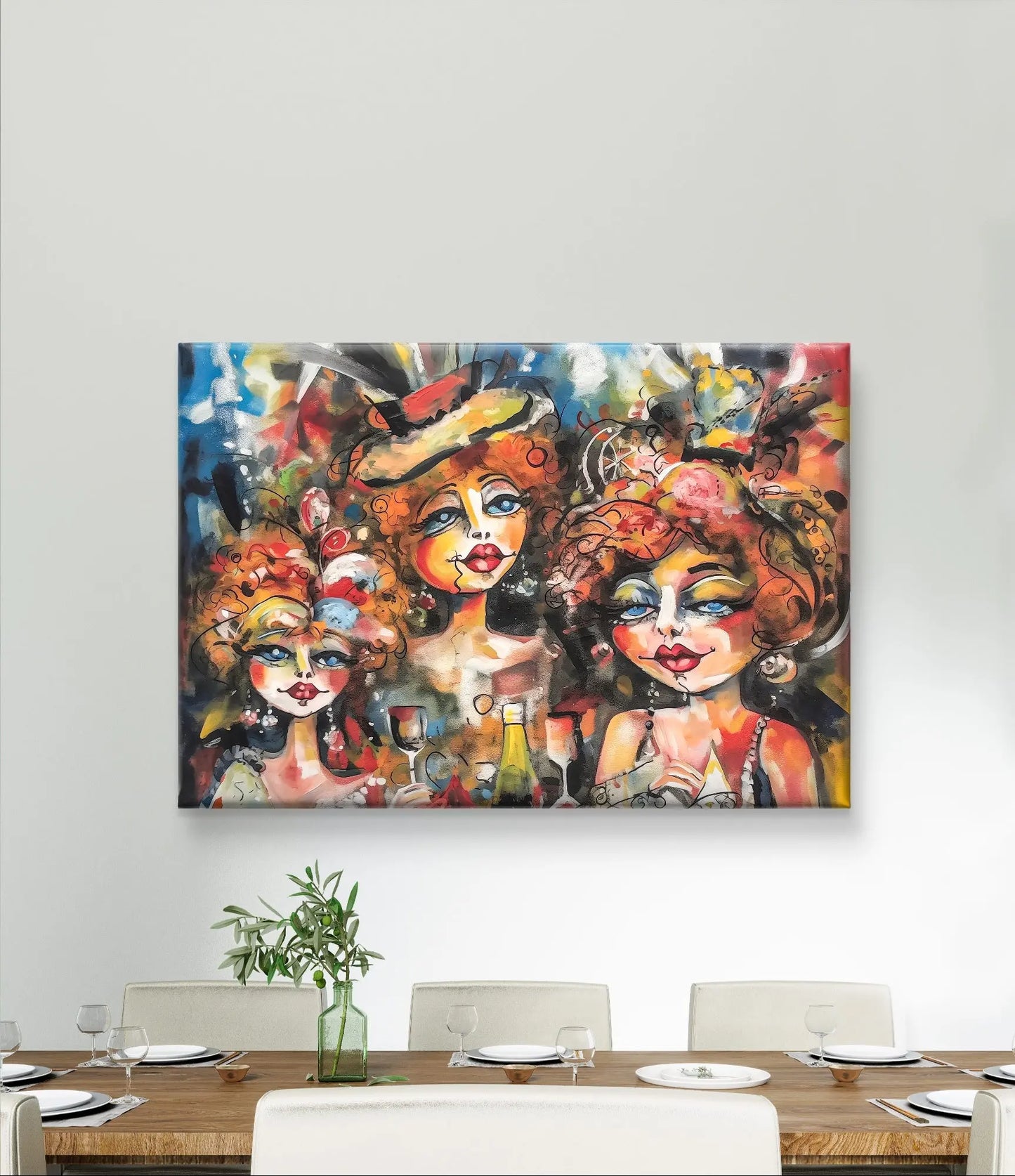 Dames van het Carnaval - Canvas in diverse afmetingen verkrijgbaar ! - Pixure Art