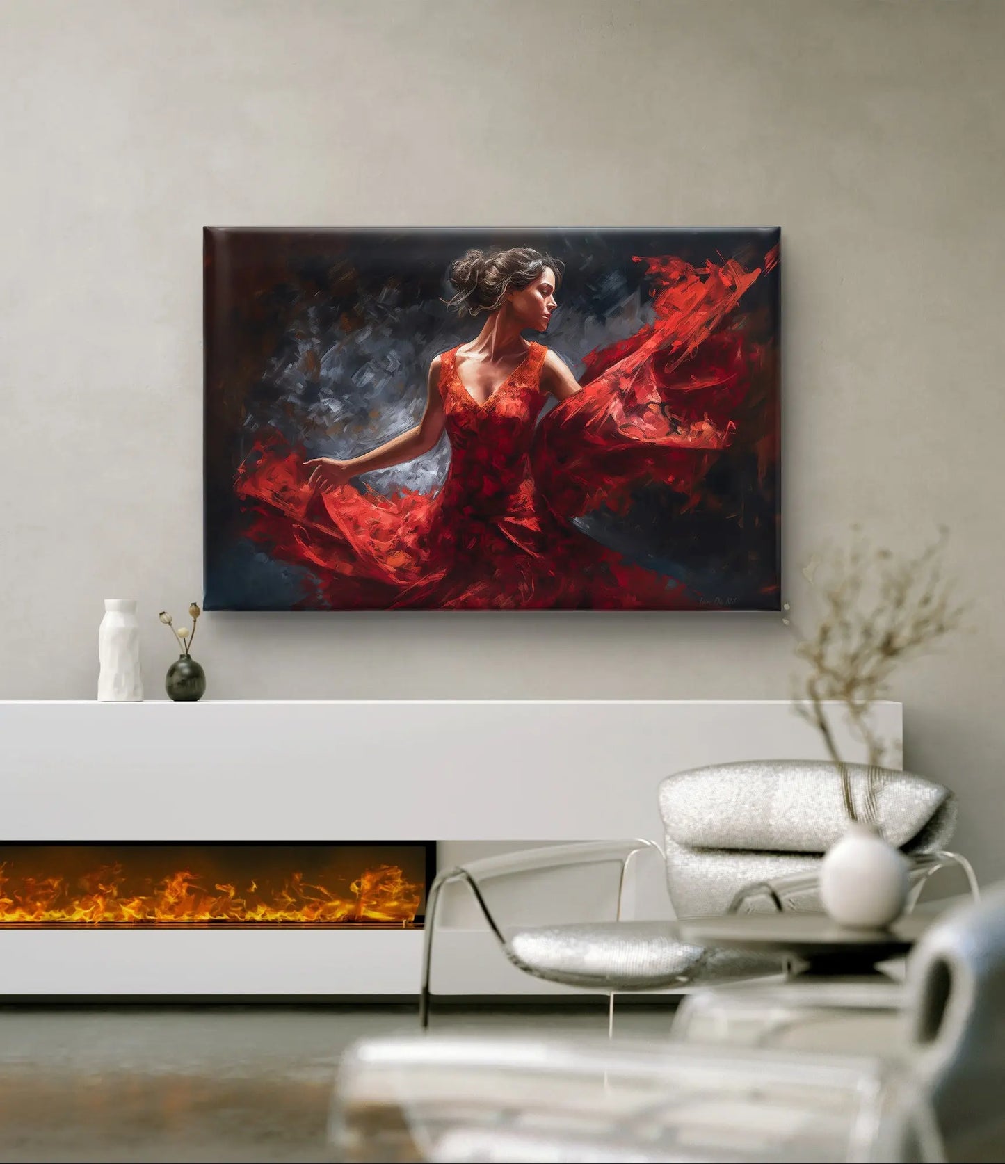 „Echo of Flamenco“ auf Leinwand und in verschiedenen Größen erhältlich