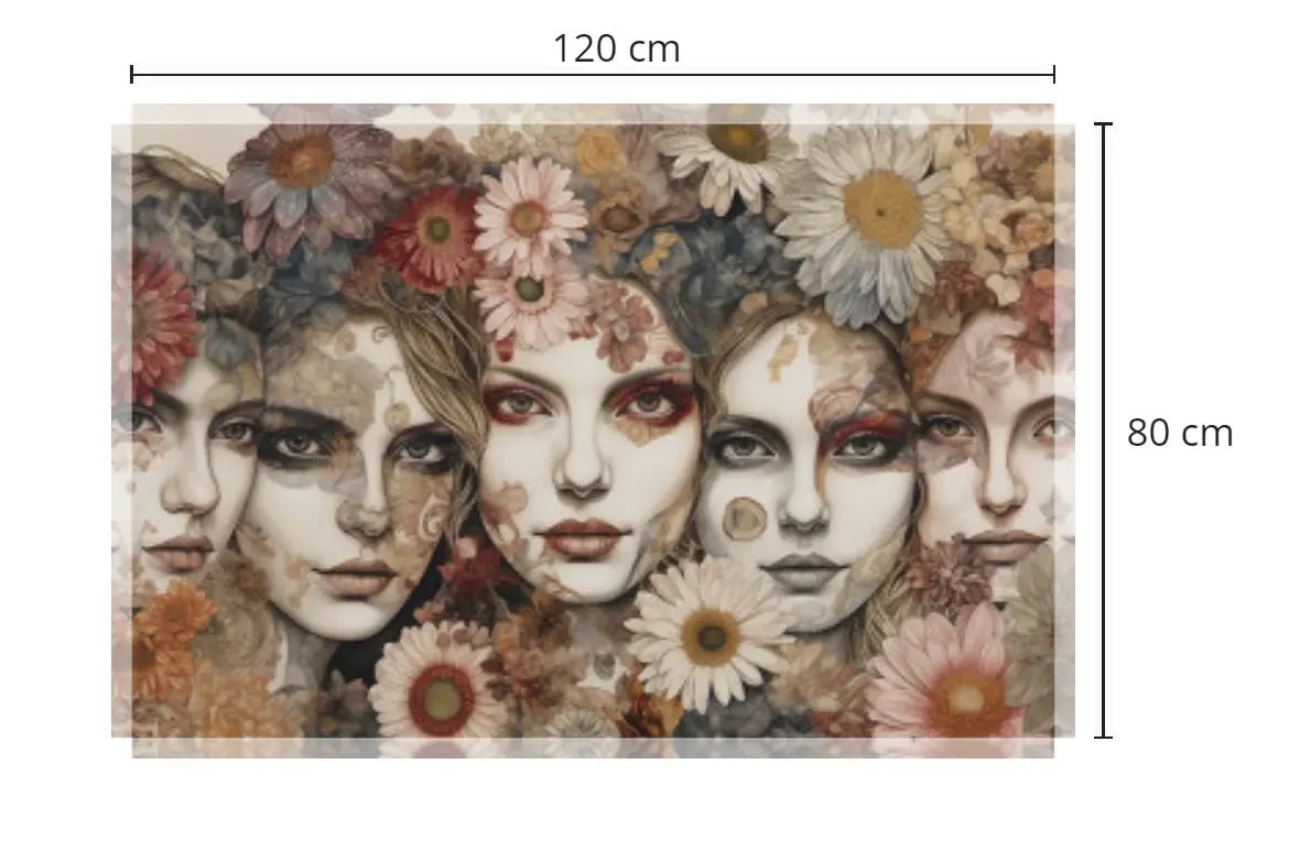 Bloemenmozaïek der Dromen - Exclusieve kunst op Canvas in diverse afmetingen - Pixure Art