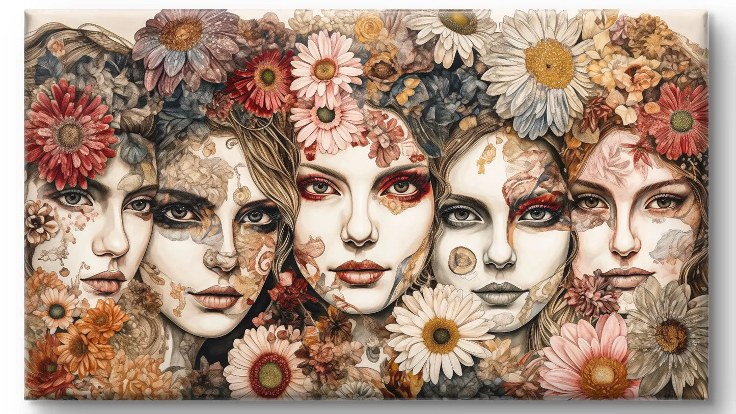 Blumenmosaik der Träume – Exklusive Kunst auf Acryl oder Leinwand