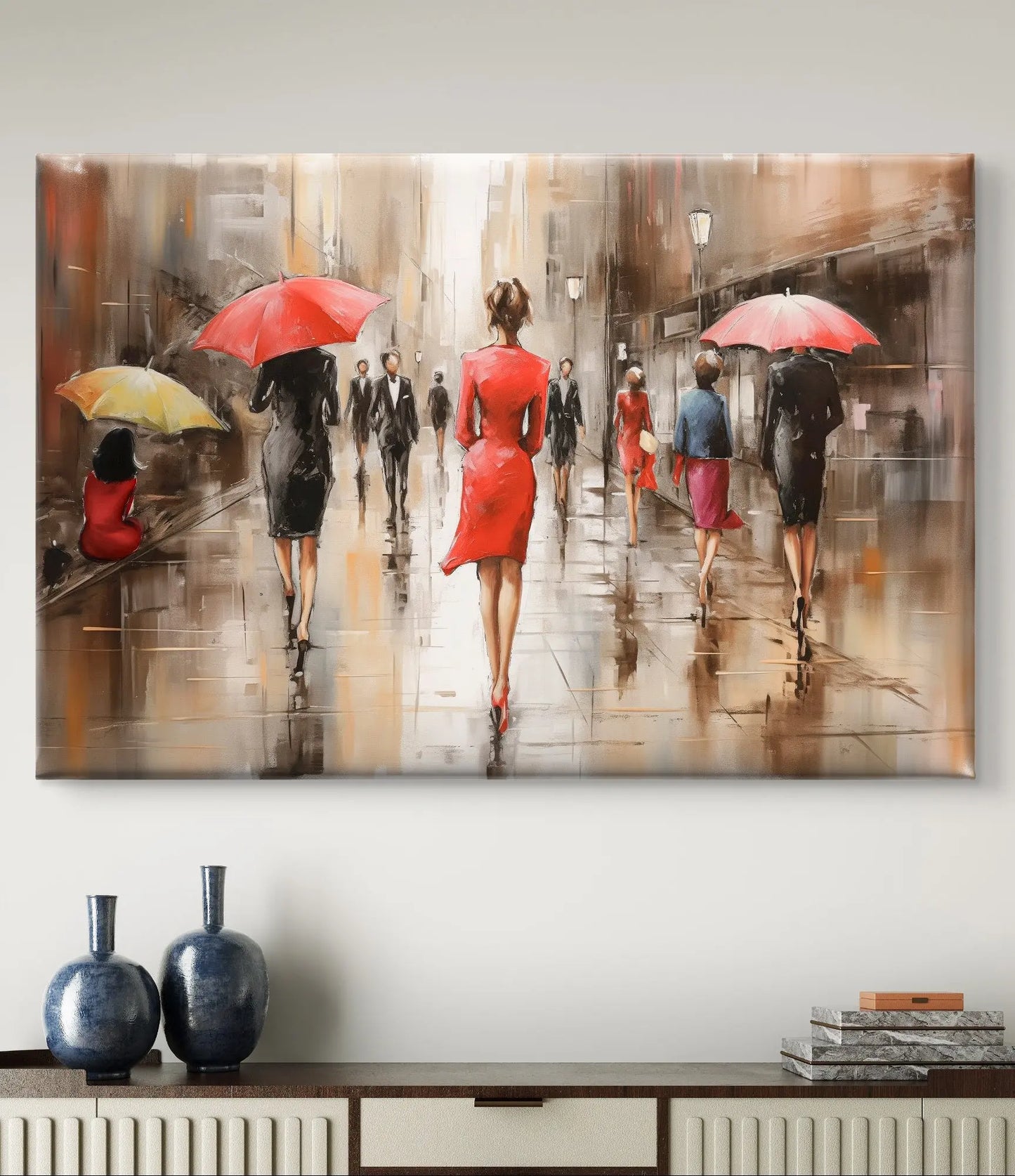 Elegance in the Rain - Exclusief canvas verkrijgbaar in diverse afmetingen