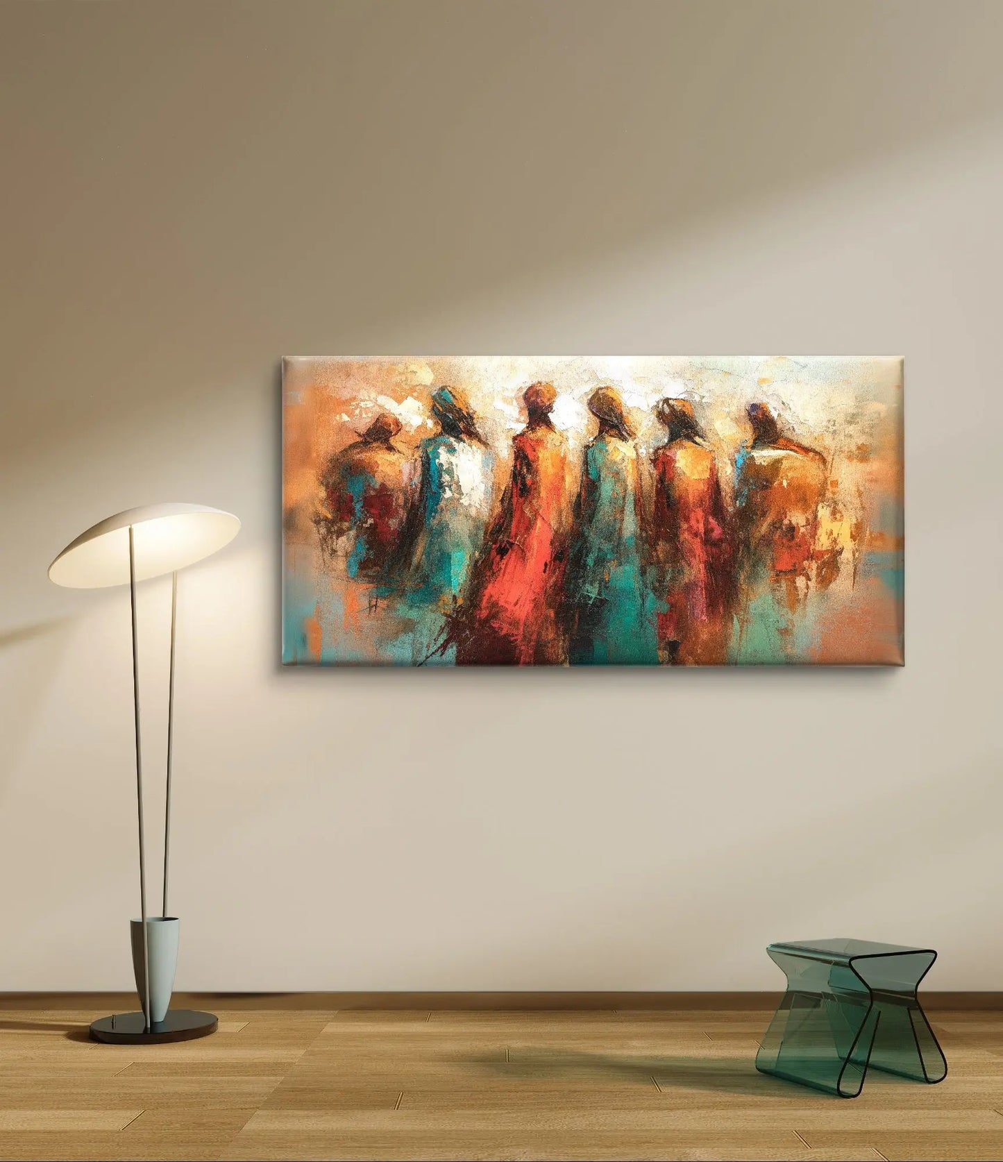 Muurdecoratie boven dresoir
