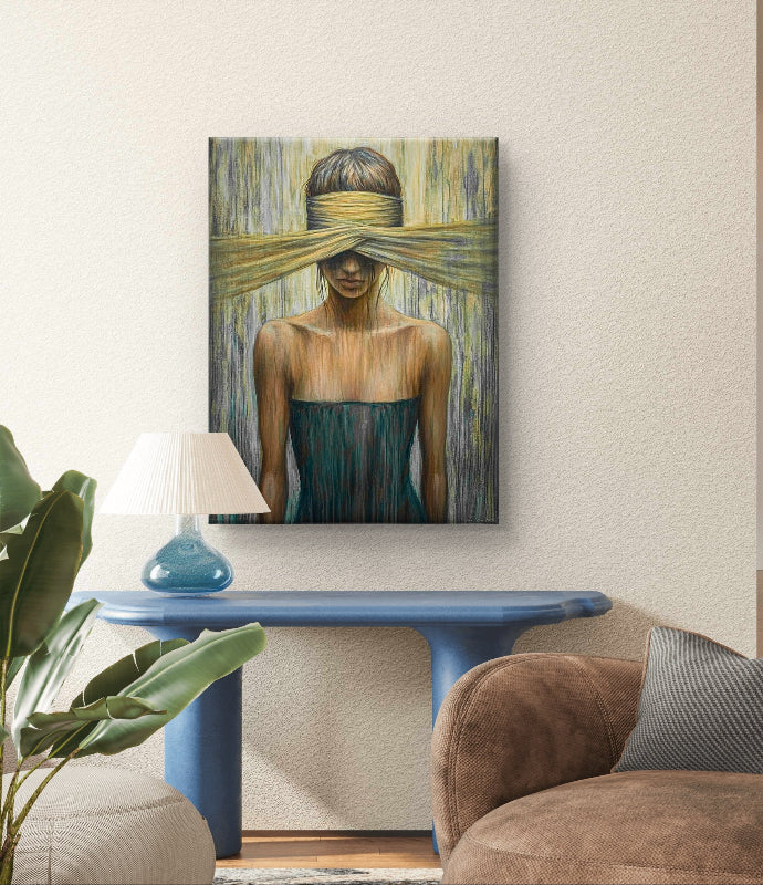 exclusieve kunstwerken op canvas verhuld zicht
