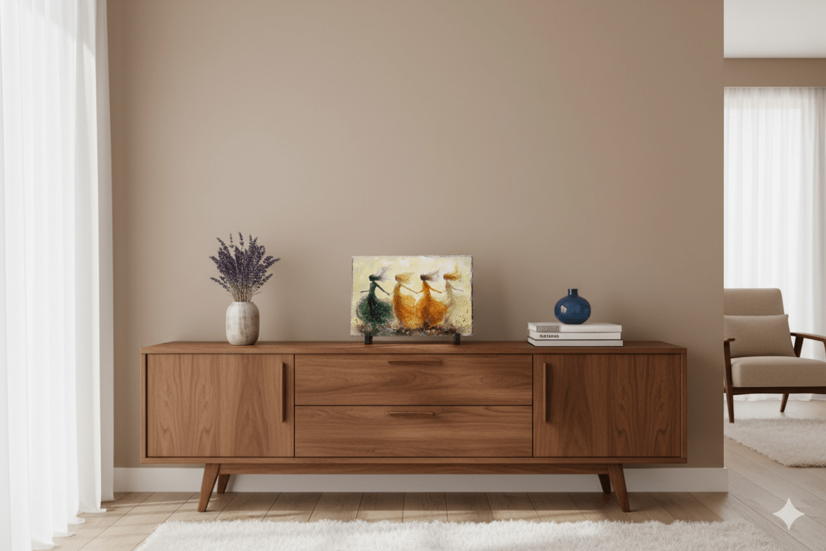 🌿 Dans van de Vier Seizoenen – op Leisteen - Pixure Art