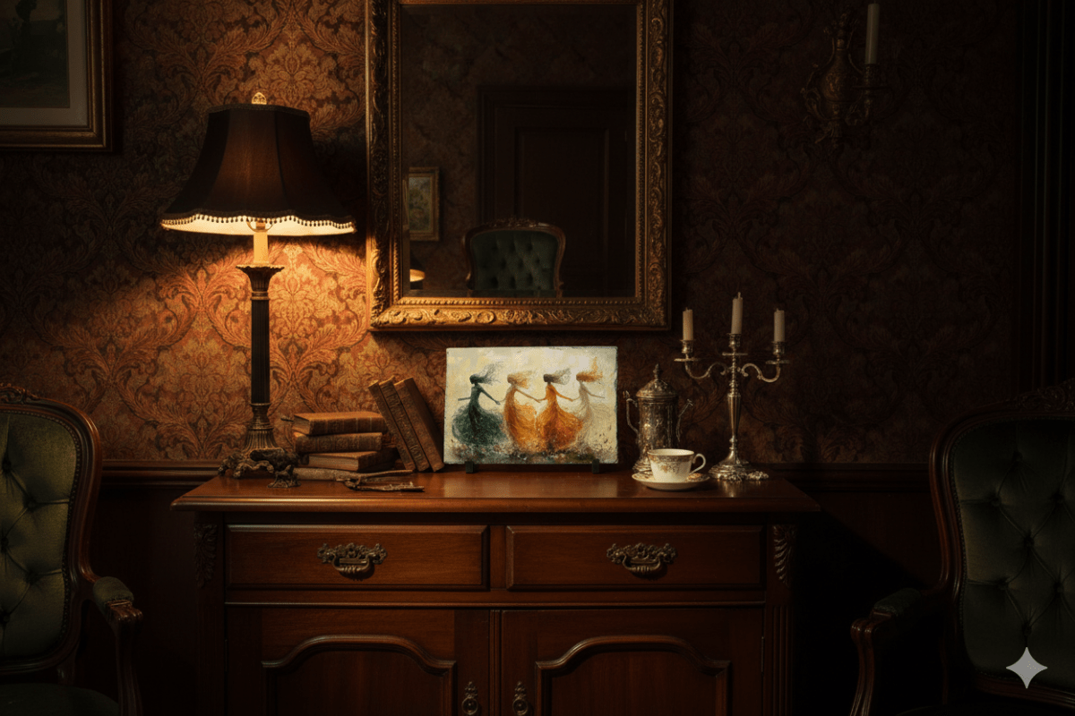 🌿 Dans van de Vier Seizoenen – op Leisteen - Pixure Art
