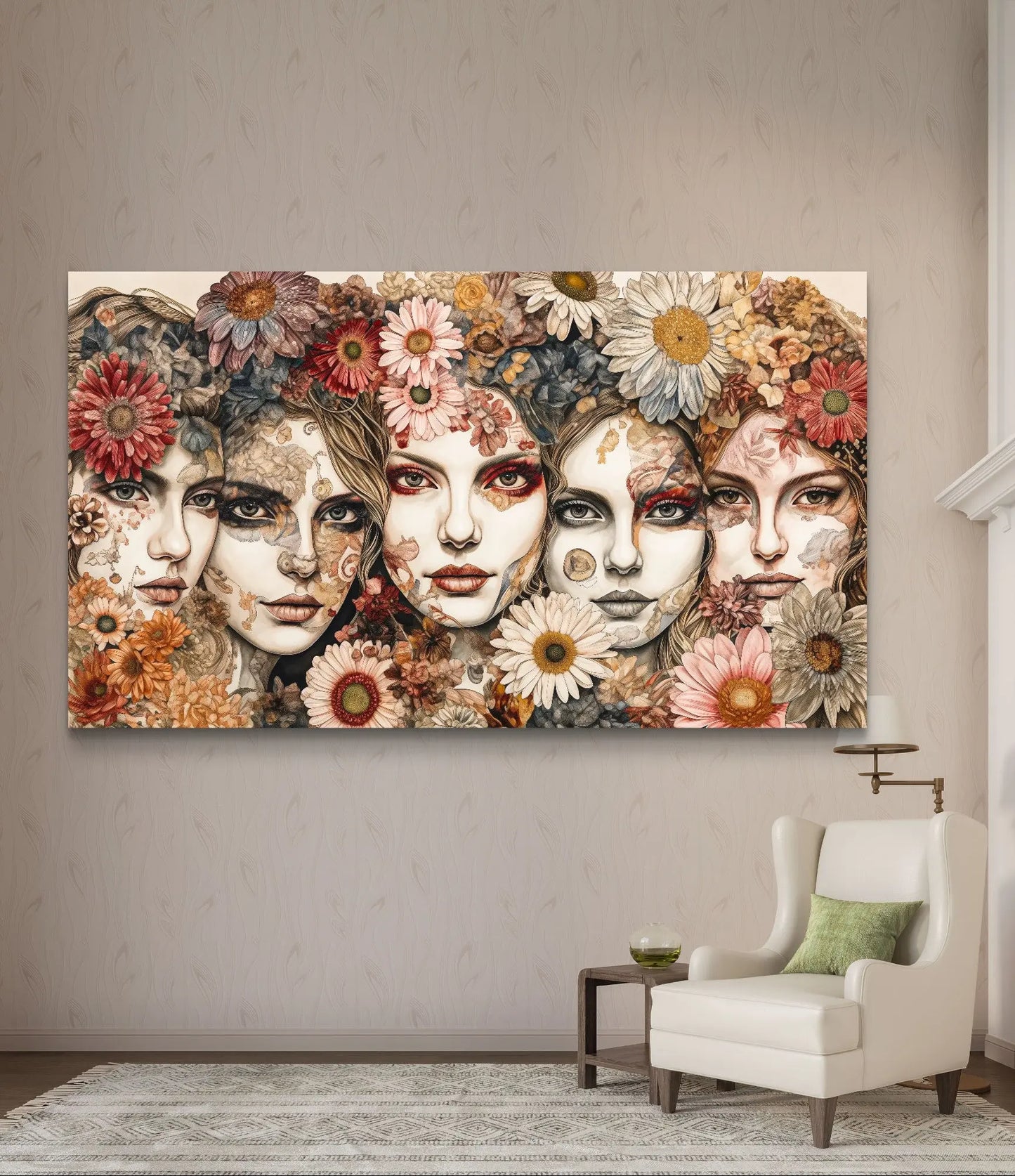Bloemenmozaïek der Dromen - Exclusieve kunst op Canvas in diverse afmetingen - Pixure Art