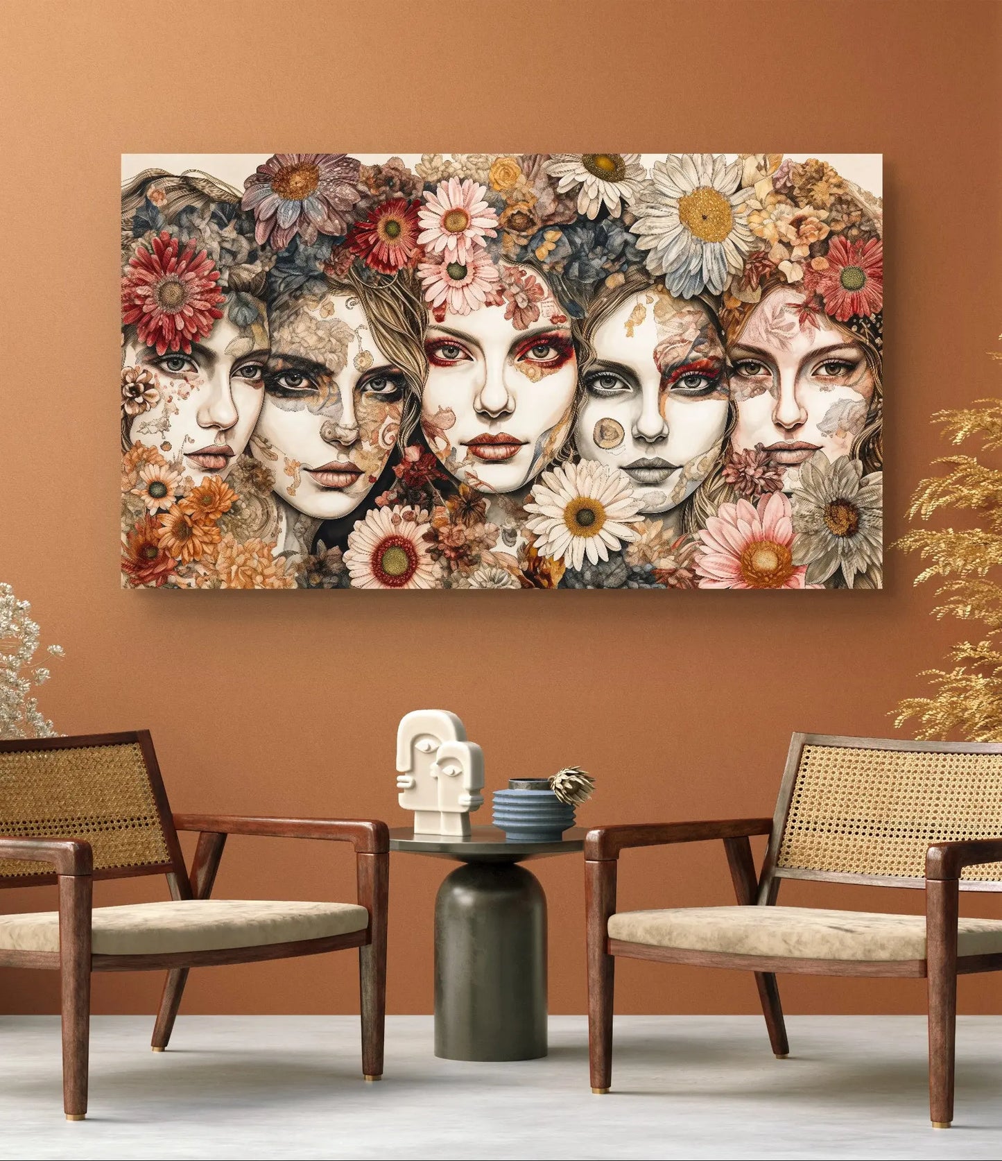 Bloemenmozaïek der Dromen - Exclusieve kunst op Canvas in diverse afmetingen - Pixure Art