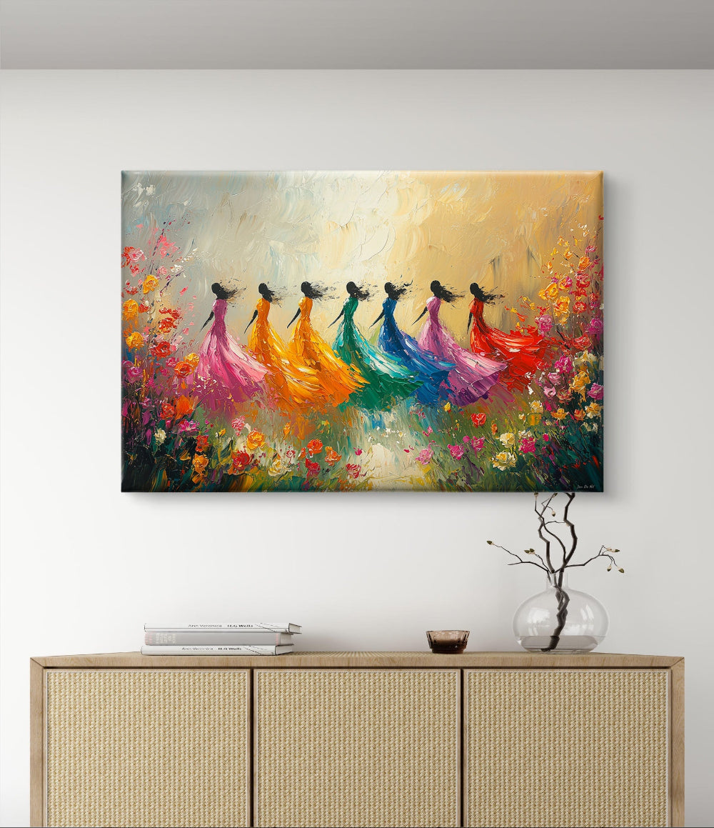 wanddecoratie dans van de lente. een schilderij kopen bij pixure art in Lanaken