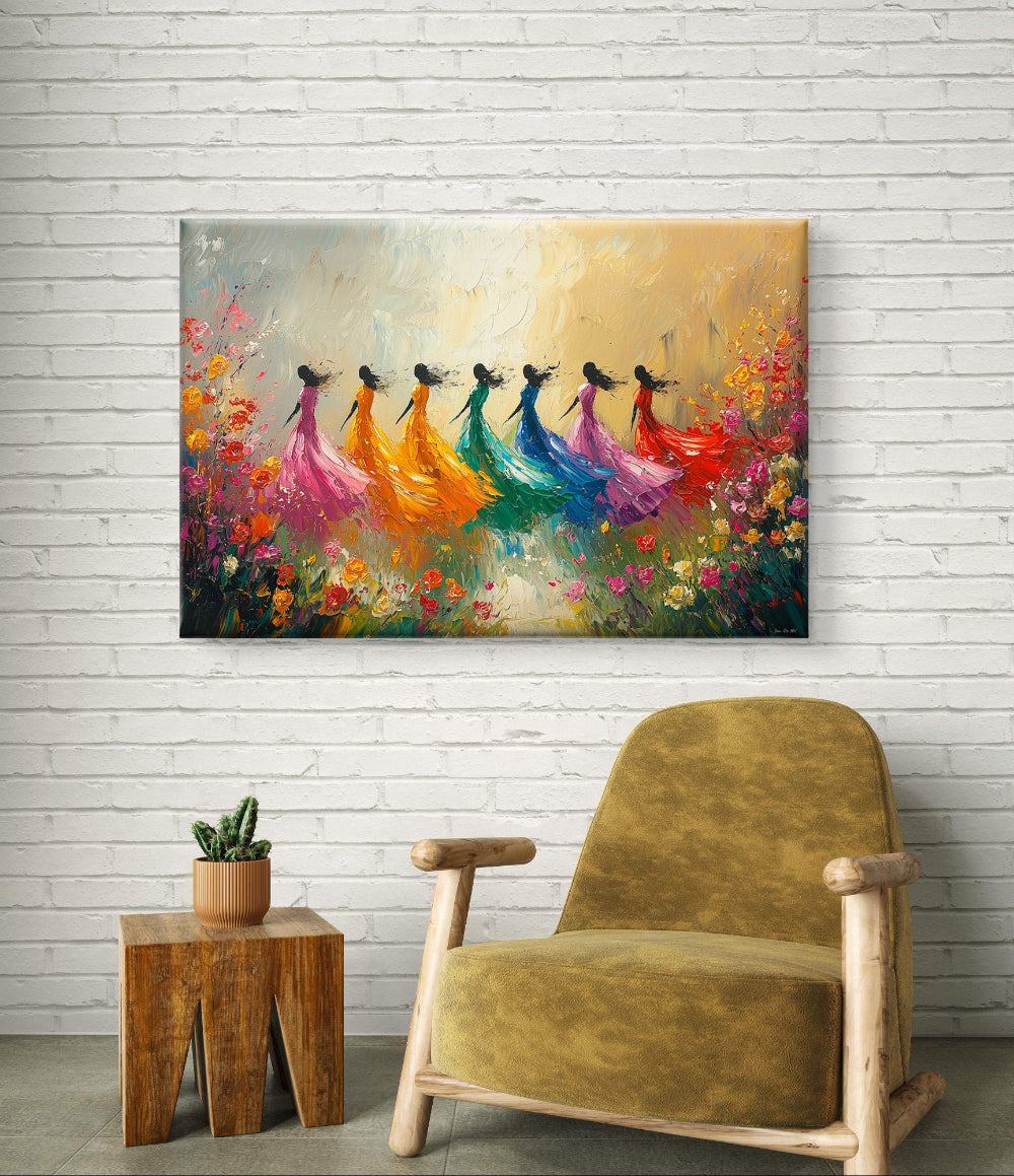 wanddecoratie dans van de lente gemaakt door Jan De Nil.
