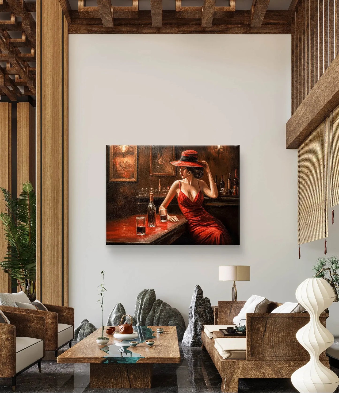 Elegantie aan de Bar - Canvas verkijgbaar in diverse afmetingen