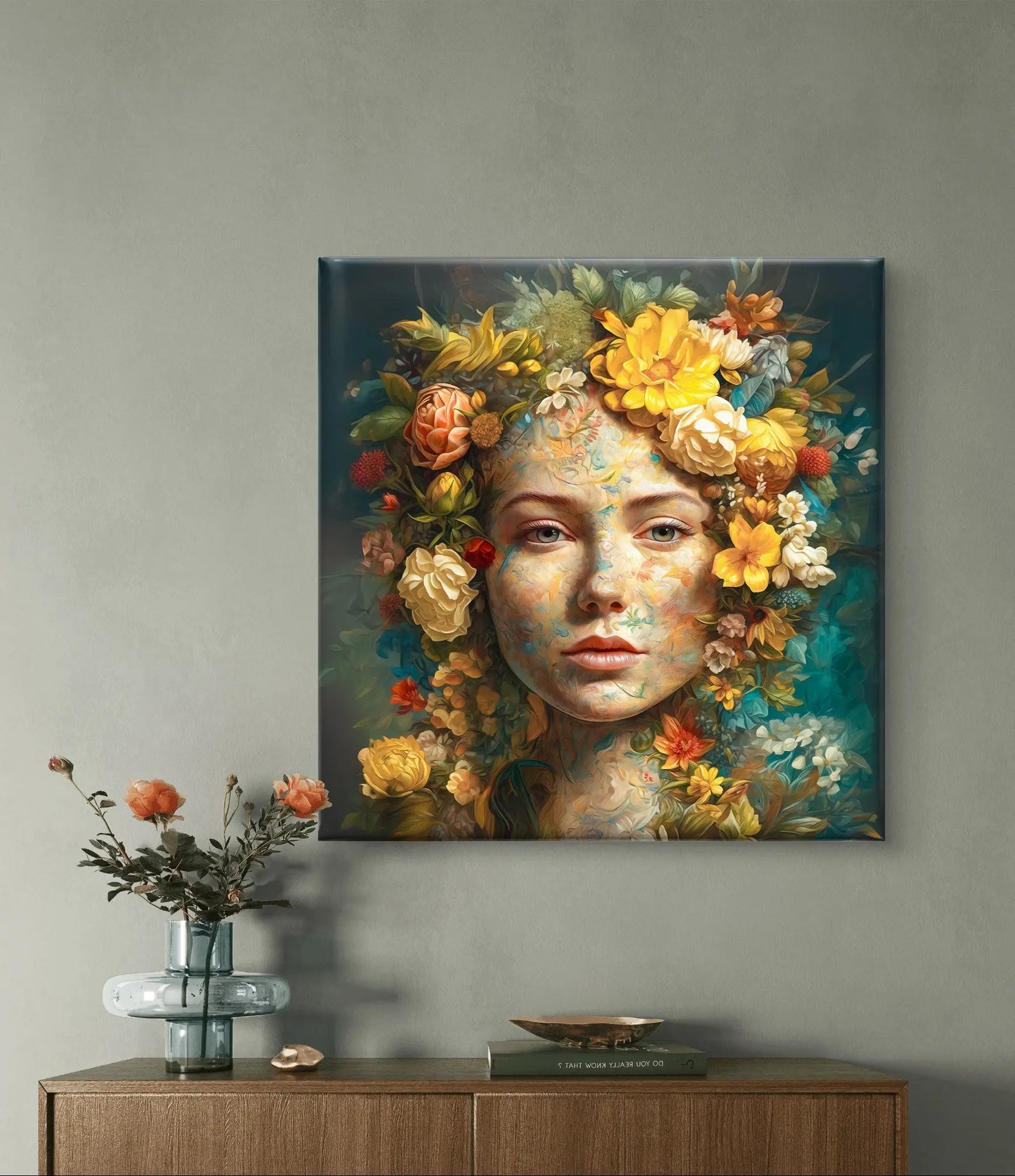 Essence Florale - Toile aux dimensions : 80cm x 80cm