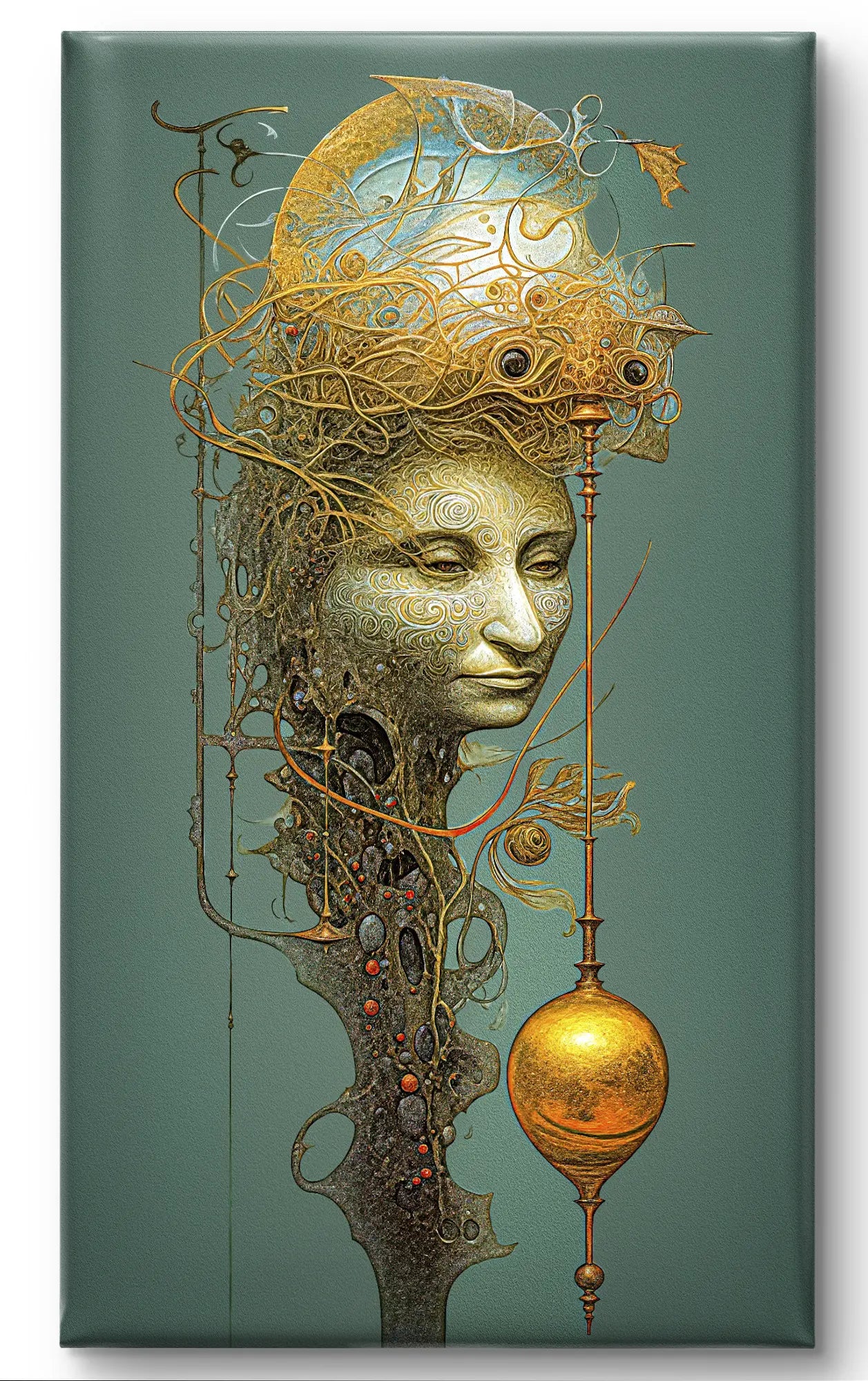 Exklusive Kunst auf Leinwand: „Ätherisches Porträt“ mit den Maßen 120 cm x 60 cm