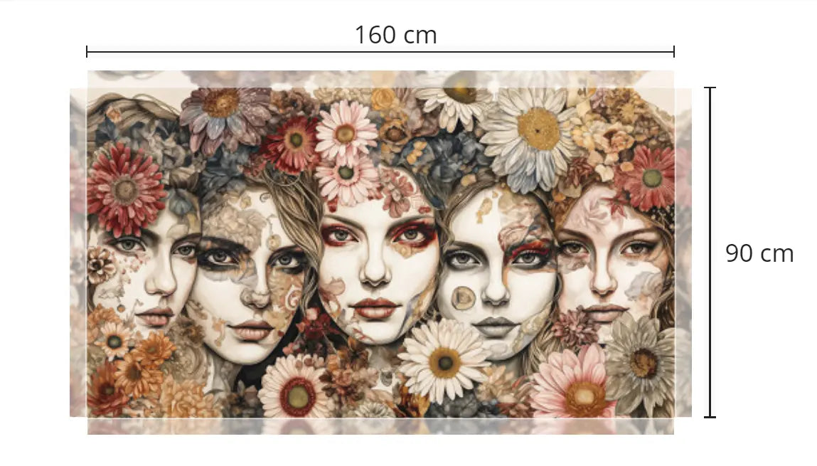 Blumenmosaik der Träume – Exklusive Kunst auf Acryl oder Leinwand