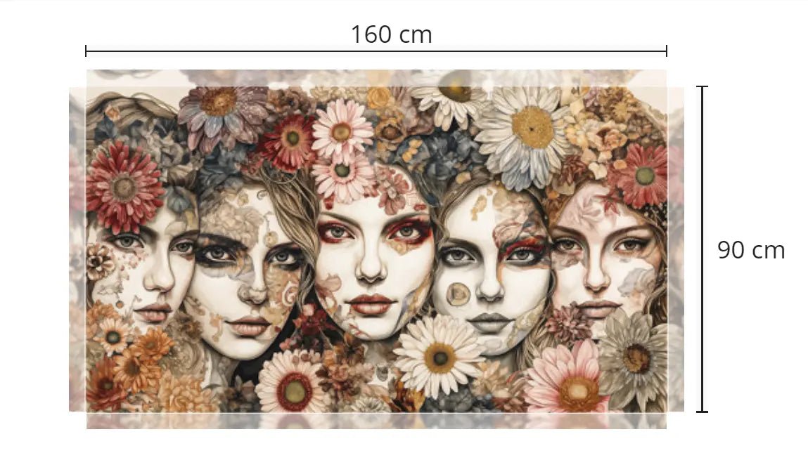 Bloemenmozaïek der Dromen - Exclusieve kunst op Canvas in diverse afmetingen - Pixure Art