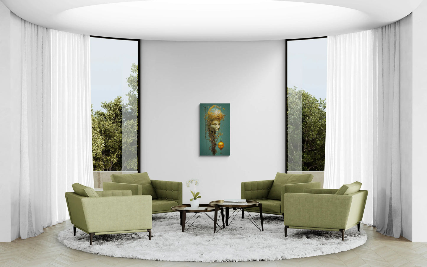 Exklusive Kunst auf Leinwand: „Ätherisches Porträt“ mit den Maßen 120 cm x 60 cm