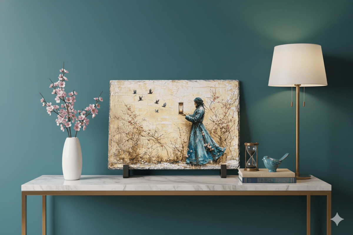 ⏳ De Vanger van Verloren Tijd – op Leisteen - Pixure Art