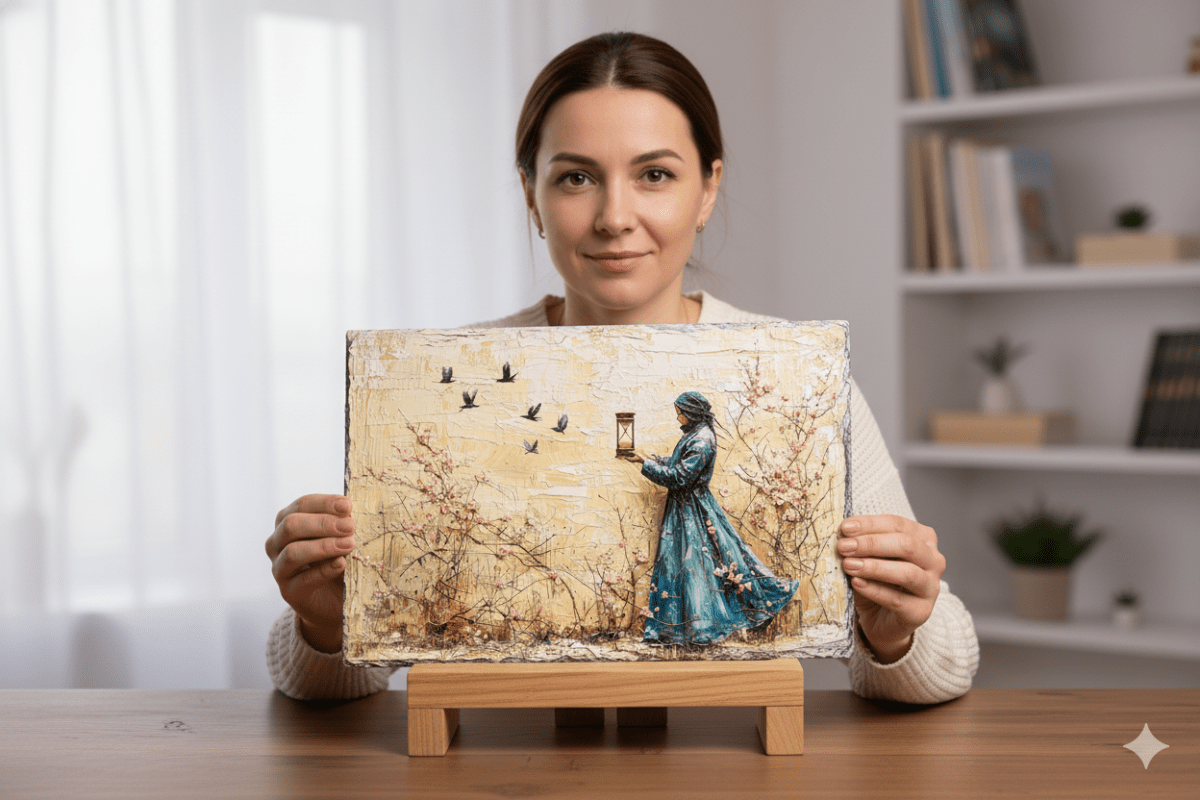 ⏳ De Vanger van Verloren Tijd – op Leisteen - Pixure Art