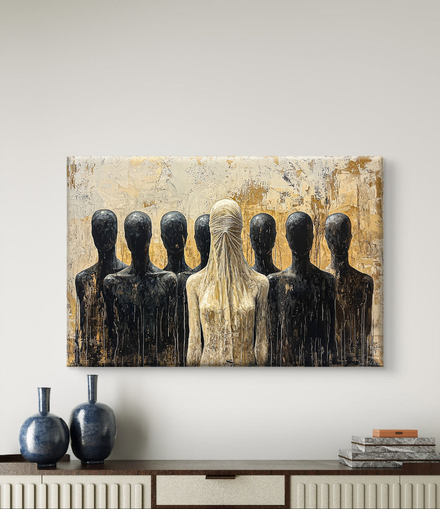 wanddecoratie in de stilte van het oordeel. Exclusieve canvas verkrijgbaar in diverse afmetingen