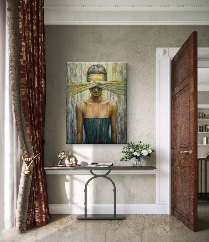 Verhuld zicht is een schilderij dat deel uitmaakt van exclusieve kunst die te koop is in de webshop pixure art